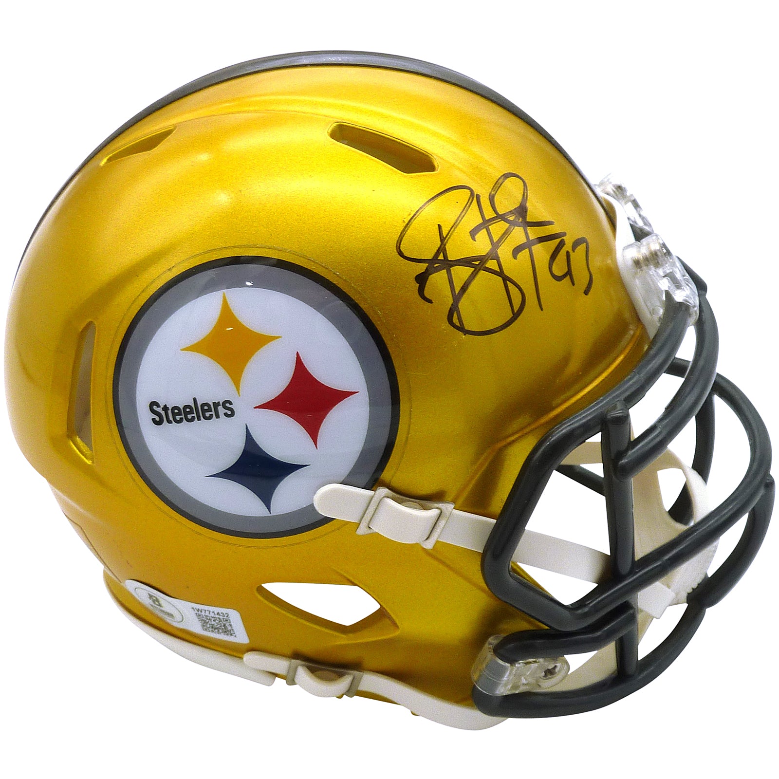 juju smith schuster autographed mini helmet Troy Polamalu Autographed Pittsburgh Steelers (FLASH Alternate) Mini H – Palm Beach Autographs LLC