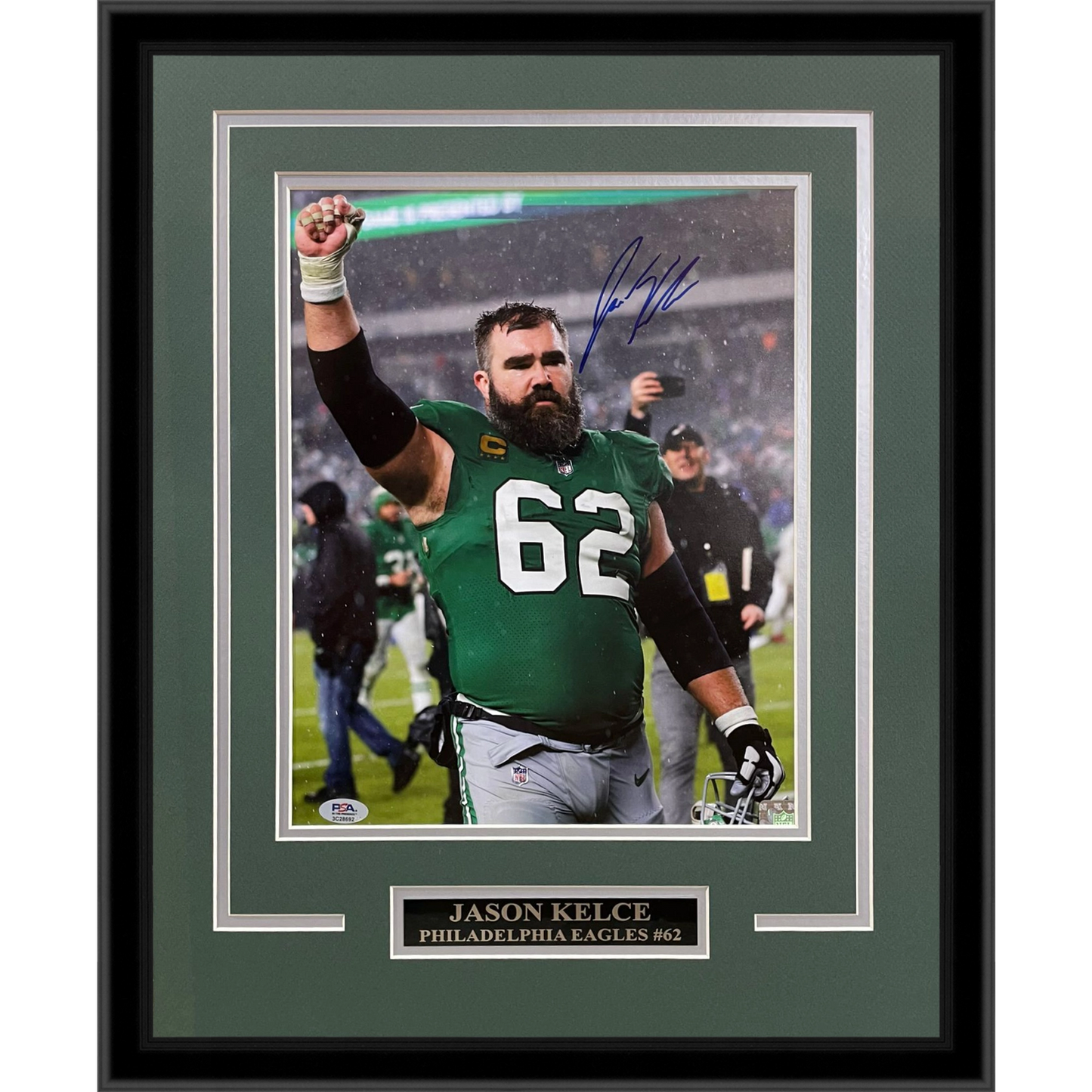 Jason Kelce Autographed Philadelphia Eagles Deluxe Framed 11x14 Photo - PSA
