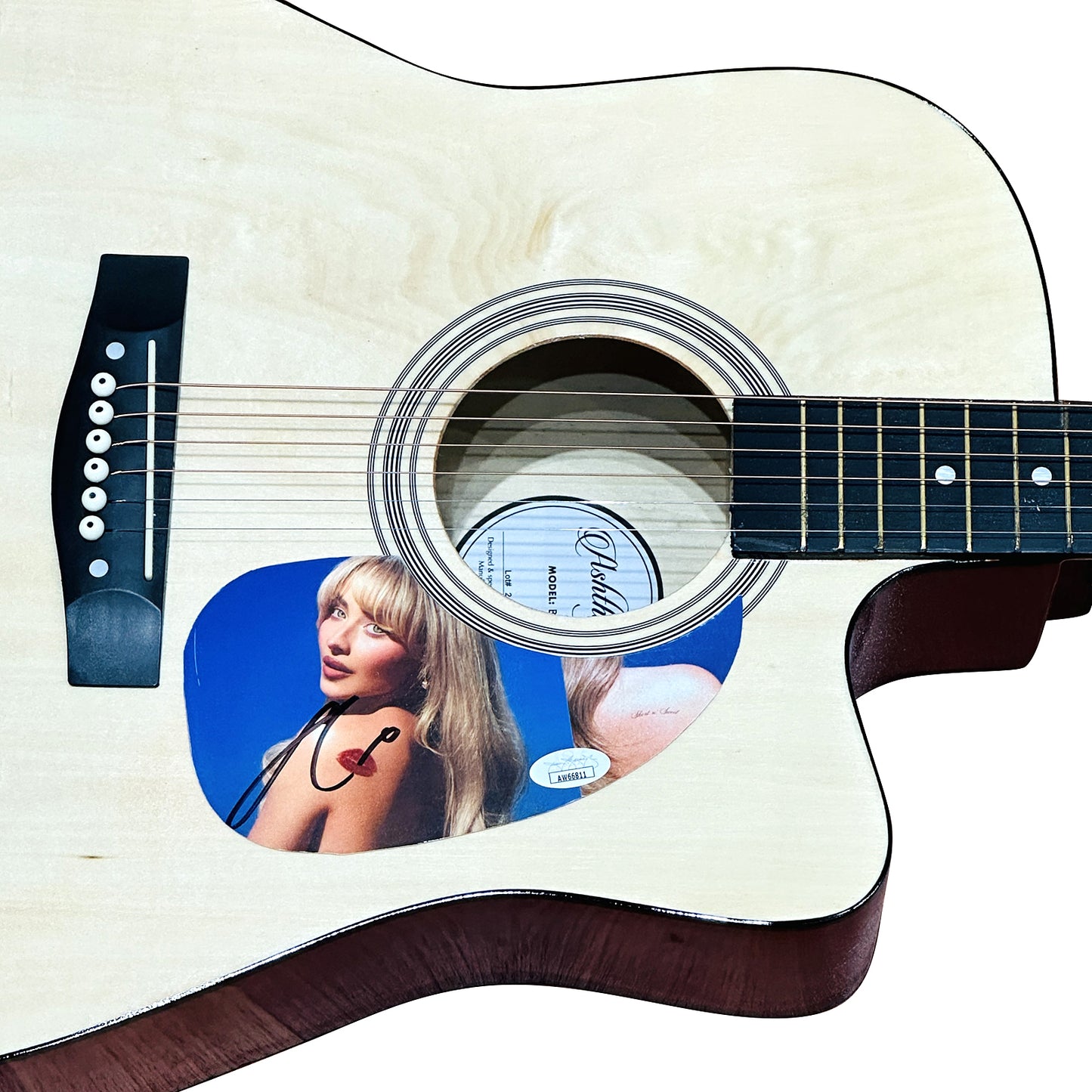 Sabrina Carpenter Natural Acoustic Guitar with Autograph - JSA