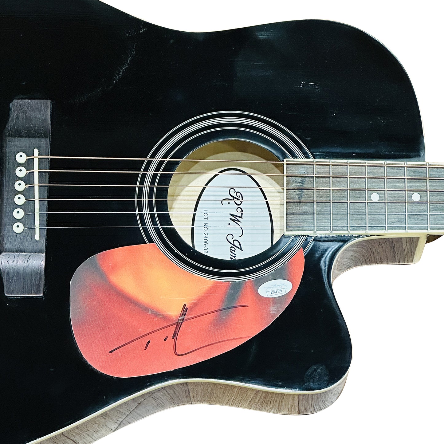 Tim McGraw Black Acoustic Guitar with Signature - JSA