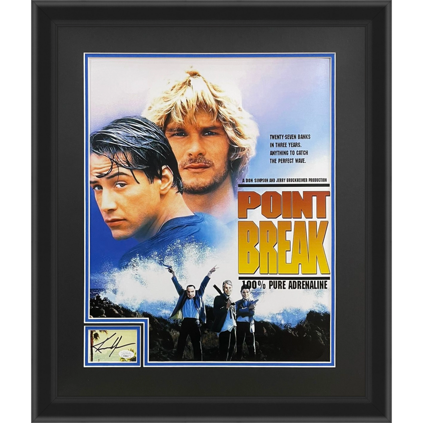 Keanu Reeves Autographed Point Break Deluxe Framed 16x20 Movie Poster Piece - JSA
