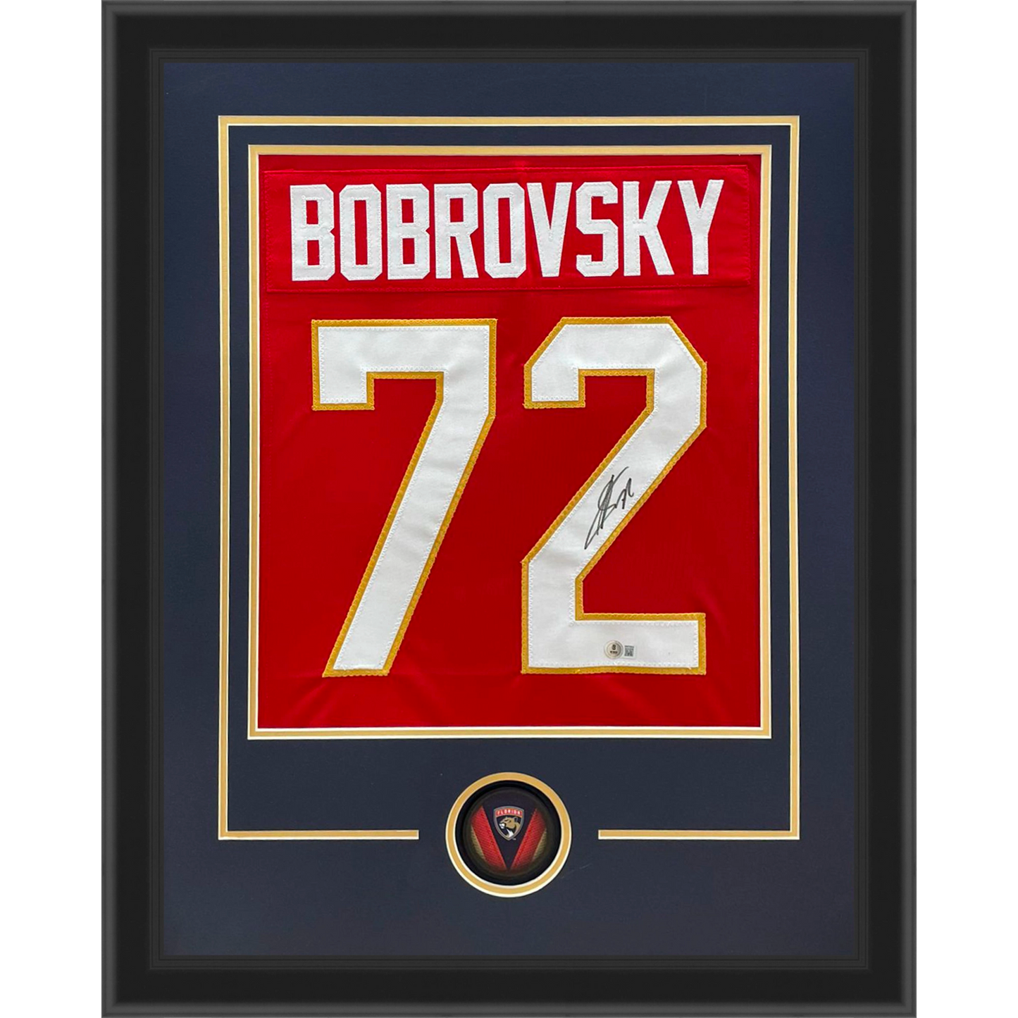 Sergei Bobrovsky Autographed Florida Panthers (Red #72) Jersey Display Frame - JSA