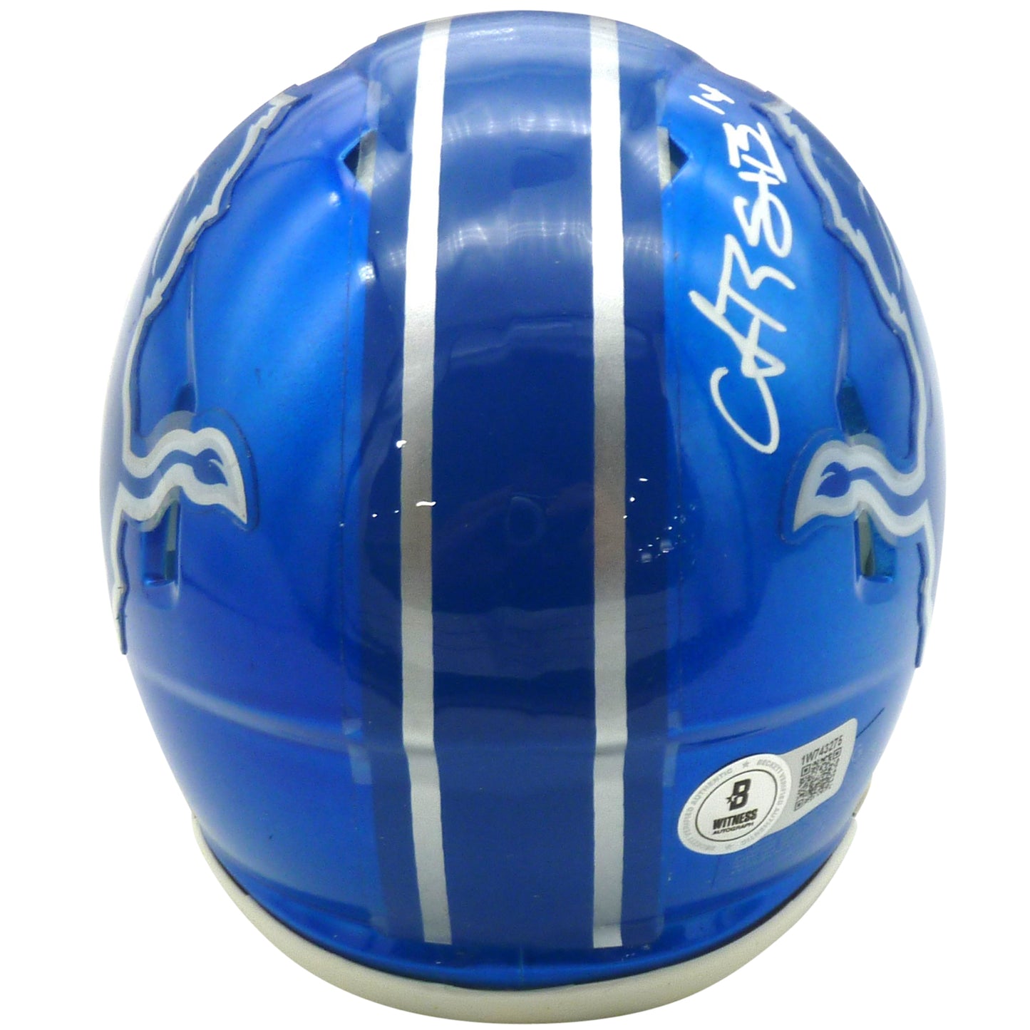 Amon-Ra St Brown Autographed Detroit Lions (Flash Alternate) Mini Helmet - Beckett