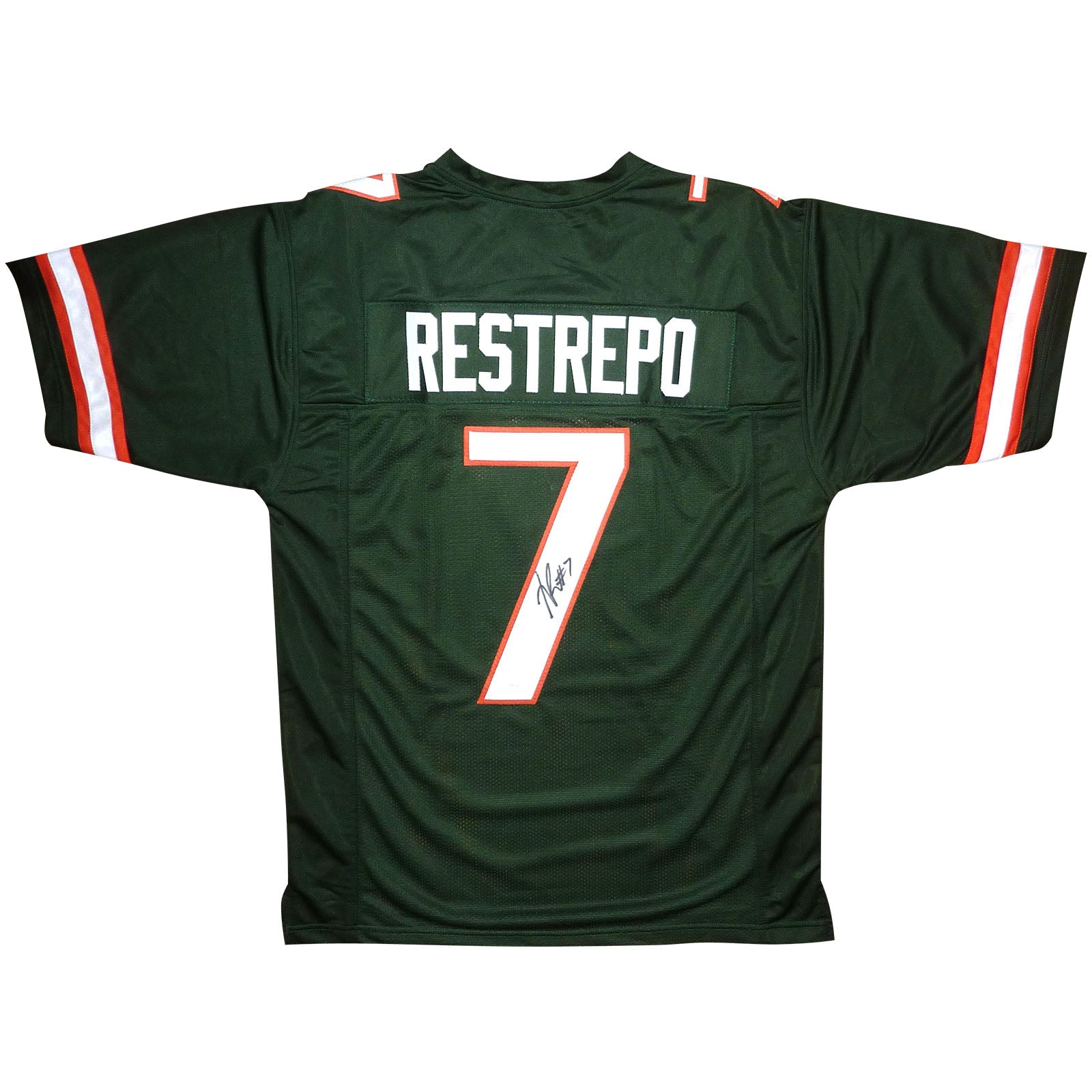 Xavier Restrepo Autographed Miami Hurricanes (Green #7) Custom