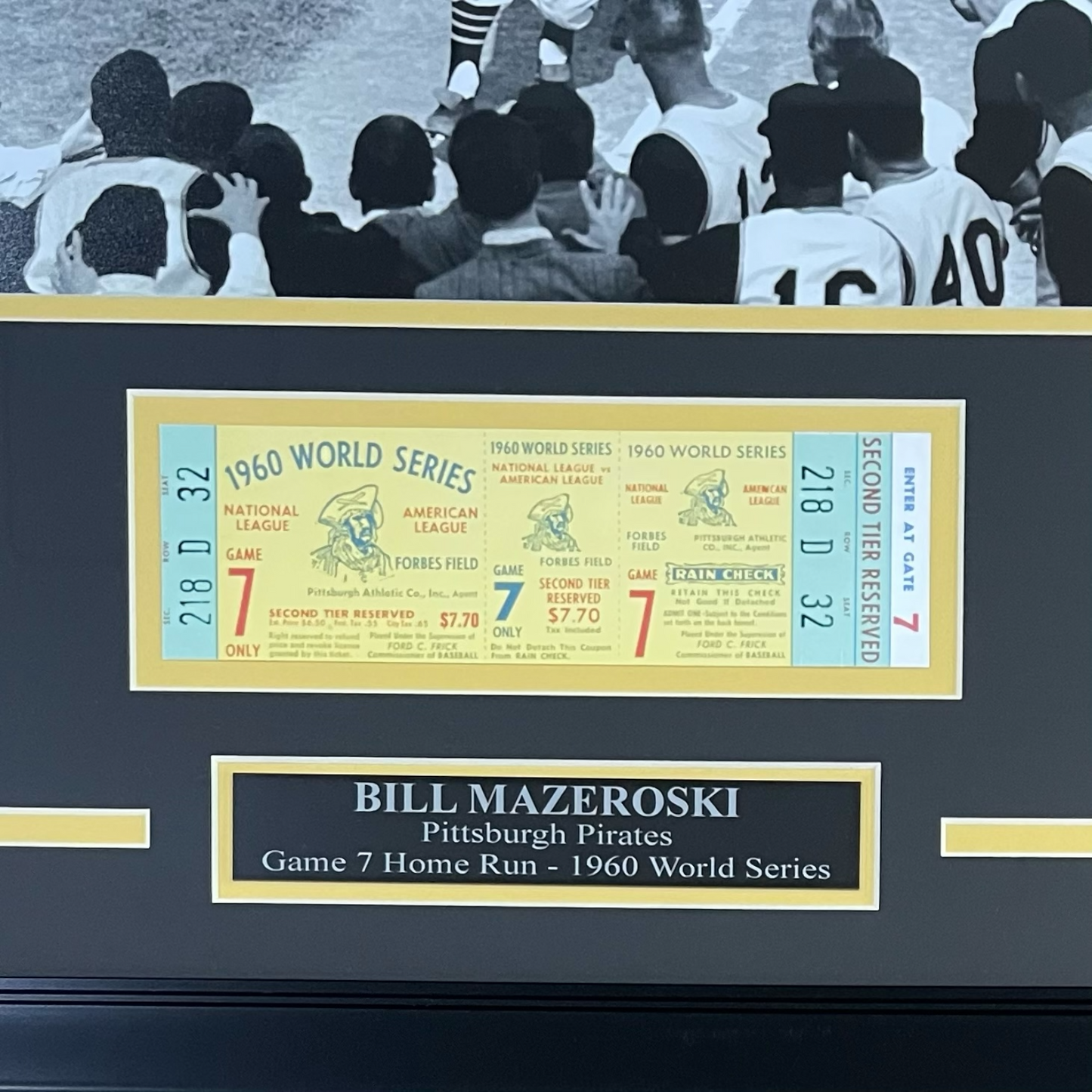 Bill Mazeroski Autographed Pittsburgh Pirates (1960 WS HR) Deluxe Framed 11x14 Photo w/ Replica Game Ticket - JSA