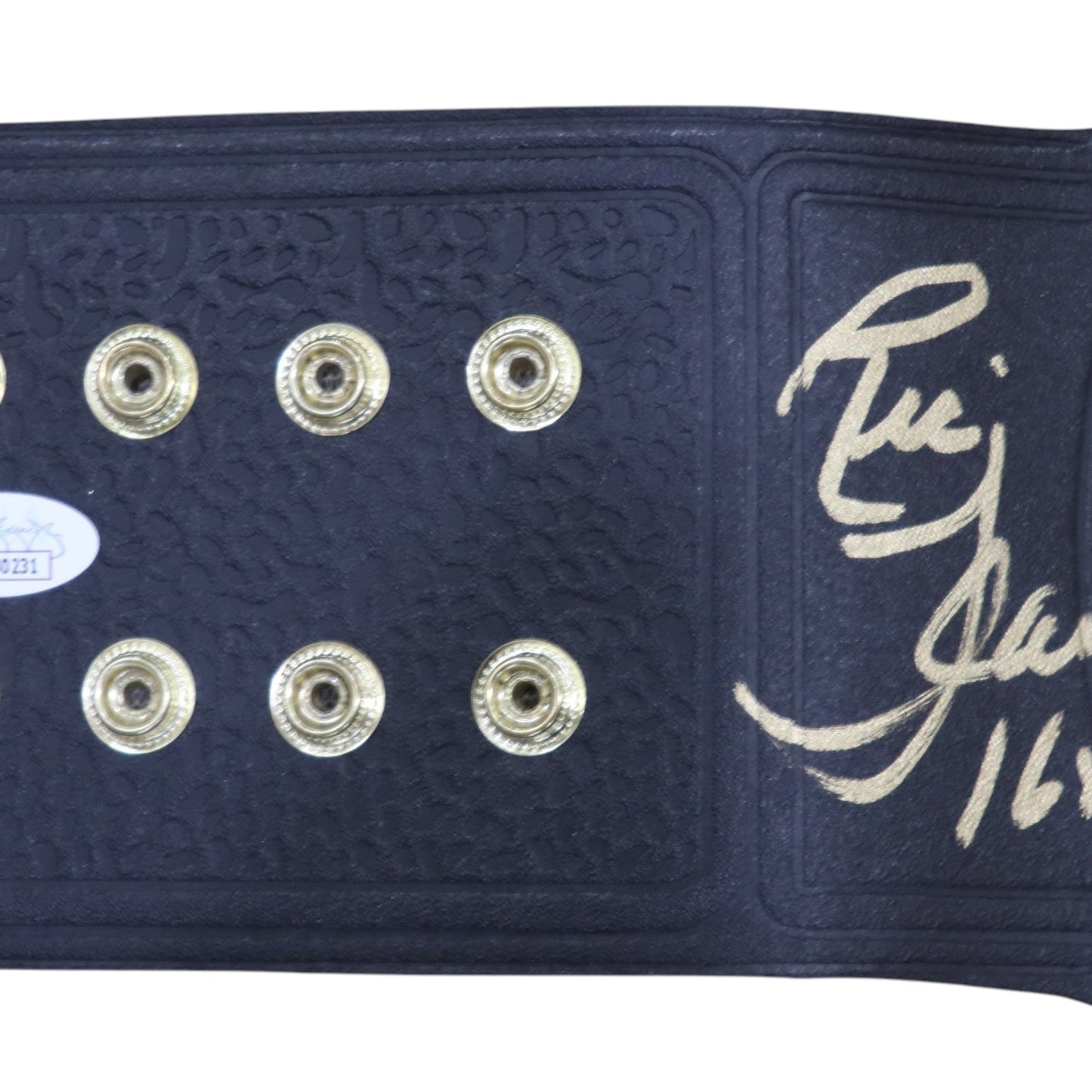 Ric Flair Autographed WWF Winged Eagle Brass Replica Championship Title Belt - JSA