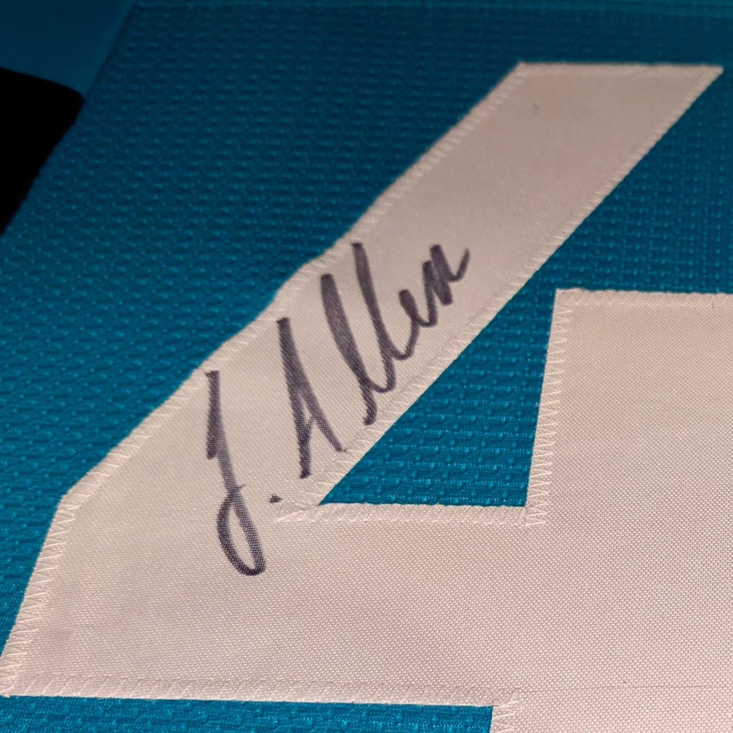 Josh Hines-Allen Autographed Jacksonville Jaguars (Teal #41) Framed Jersey - JSA