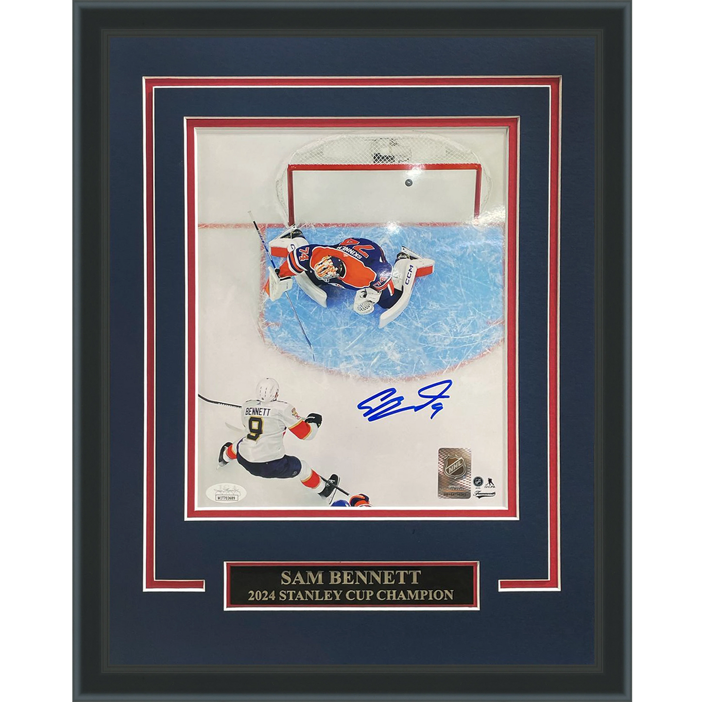 Sam Bennett Autographed Florida Panthers (Stanley Cup Goal) Deluxe Framed 8x10 Photo - JSA