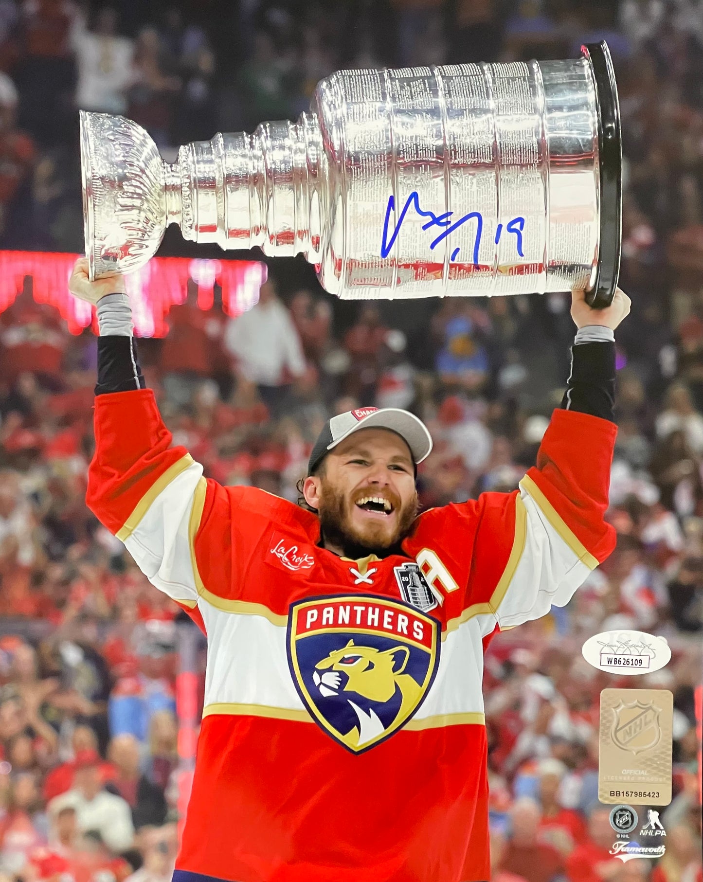 Matthew Tkachuk Autographed Florida Panthers (Stanley Cup Trophy) 8x10 Photo - JSA
