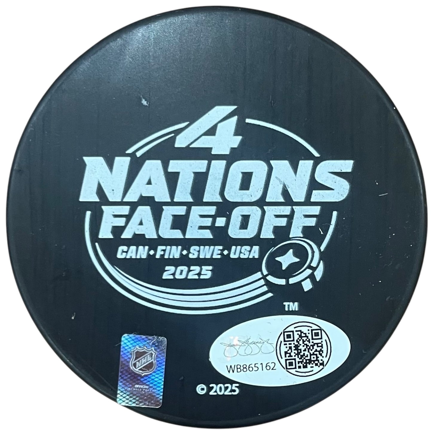 Matthew Tkachuk Autographed Team USA 4 Nations Hockey Puck - JSA