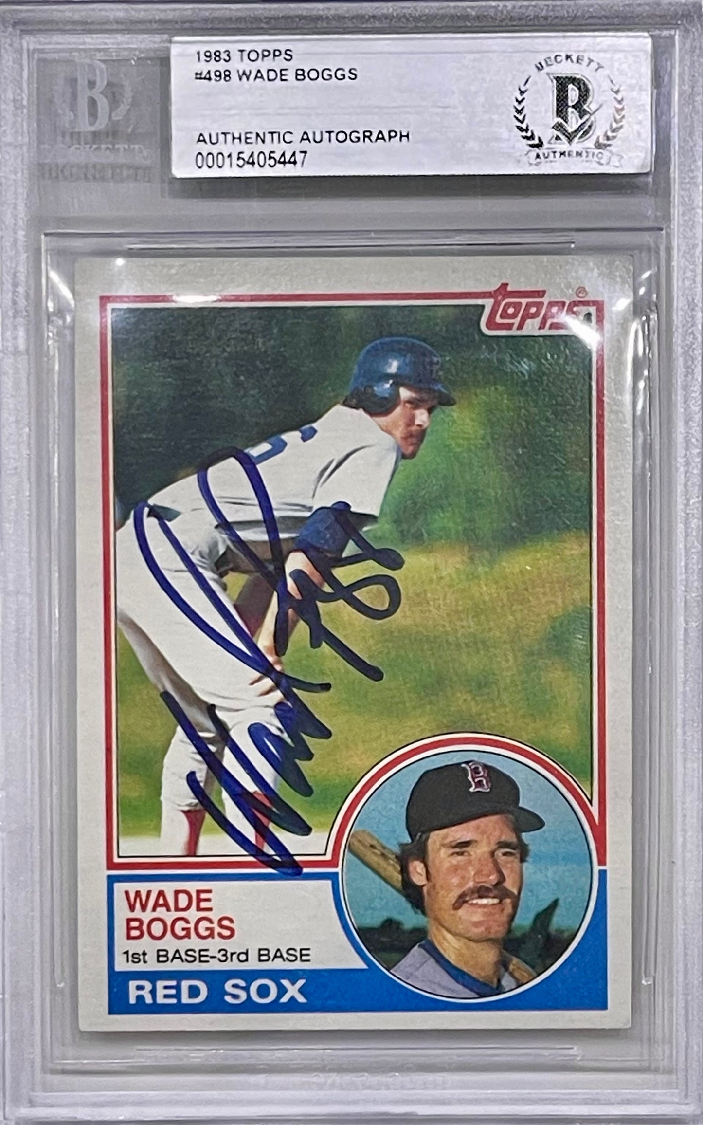 Wade Boggs Autographed 1983 Topps Boston Red Sox Rookie Card - Beckett