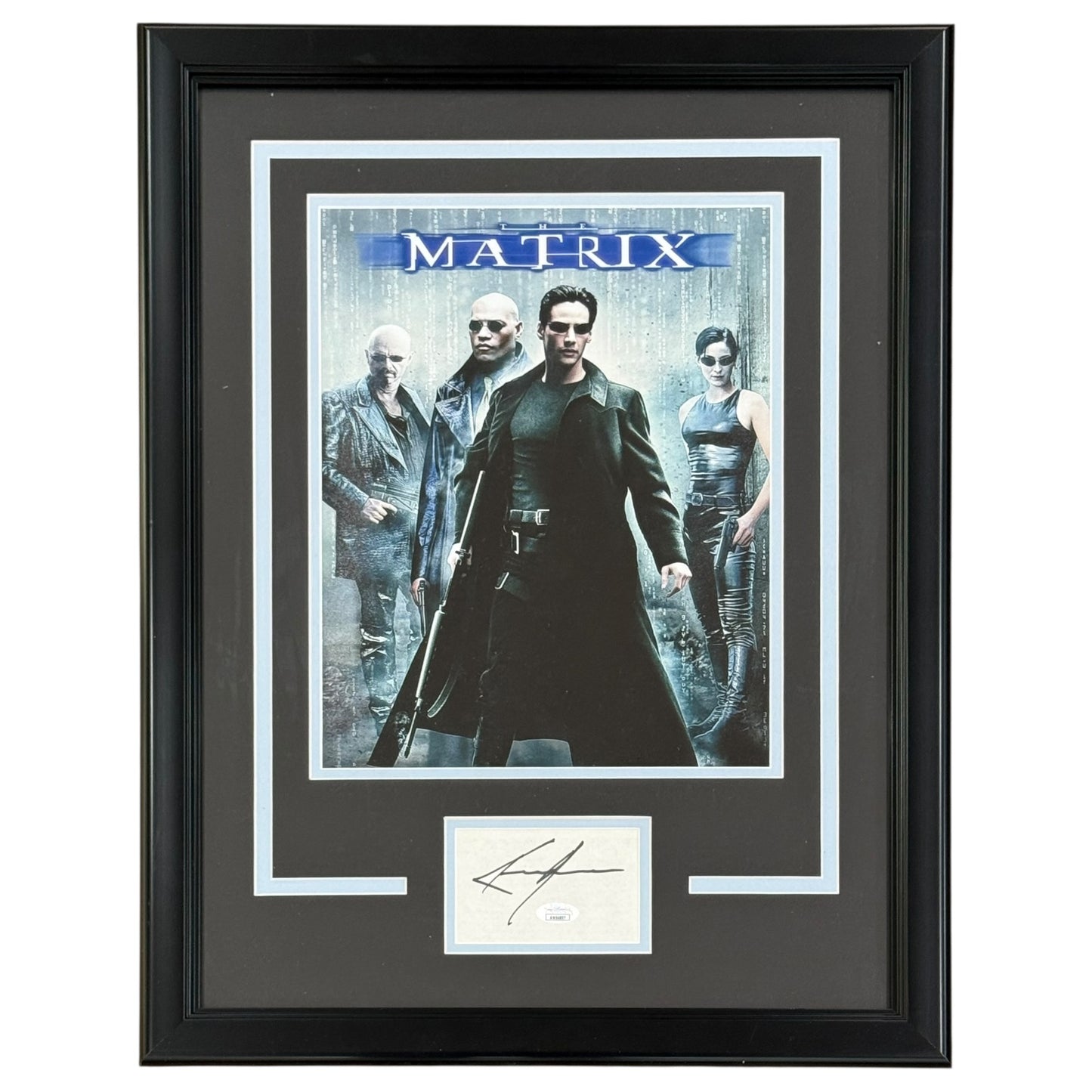 Keanu Reeves Autographed The Matrix 11x14 Movie Poster Deluxe Framed Piece - JSA
