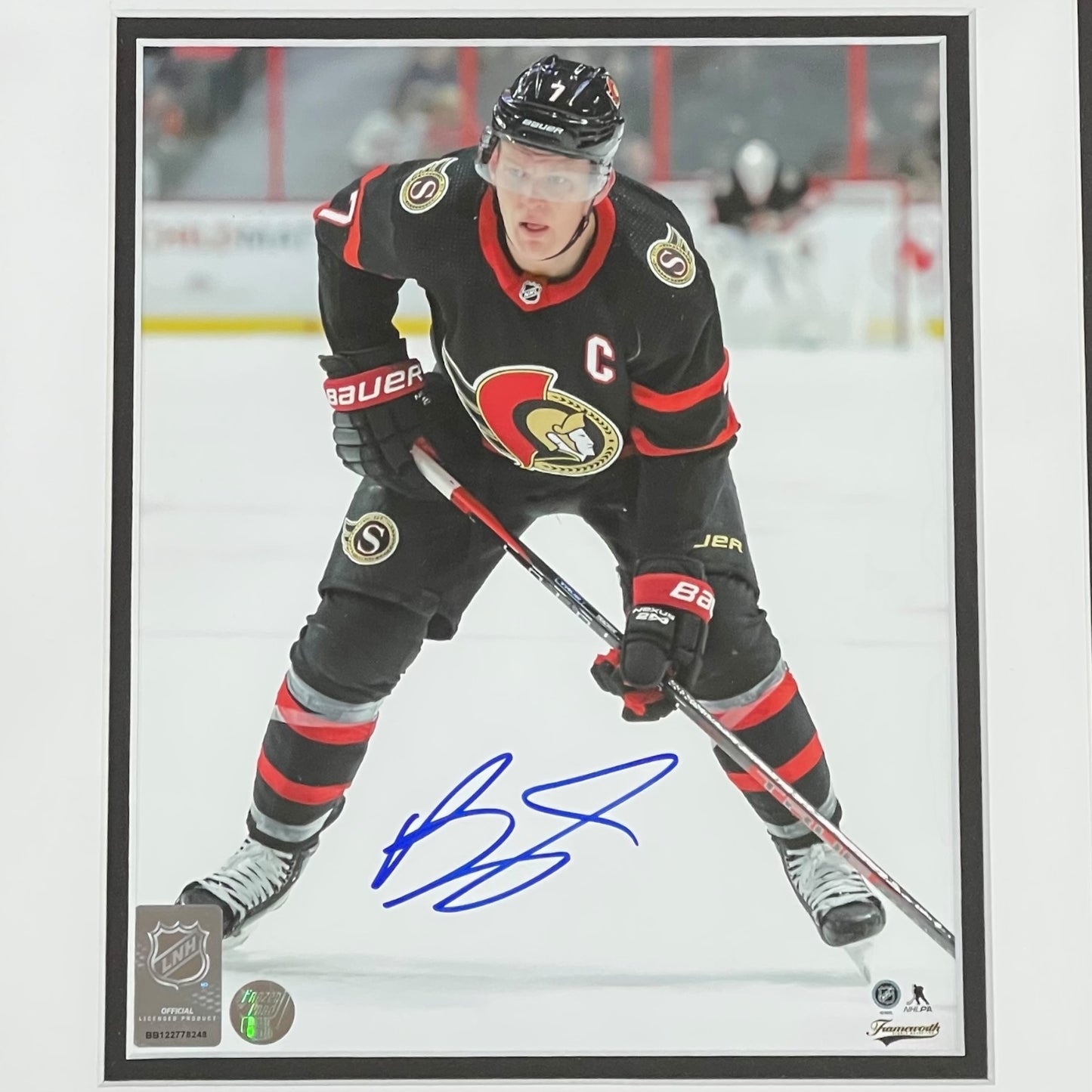 Tkachuk Family - Matthew, Brady and Keith Autographed Hockey 8x10 Photo Triple Framed Piece
