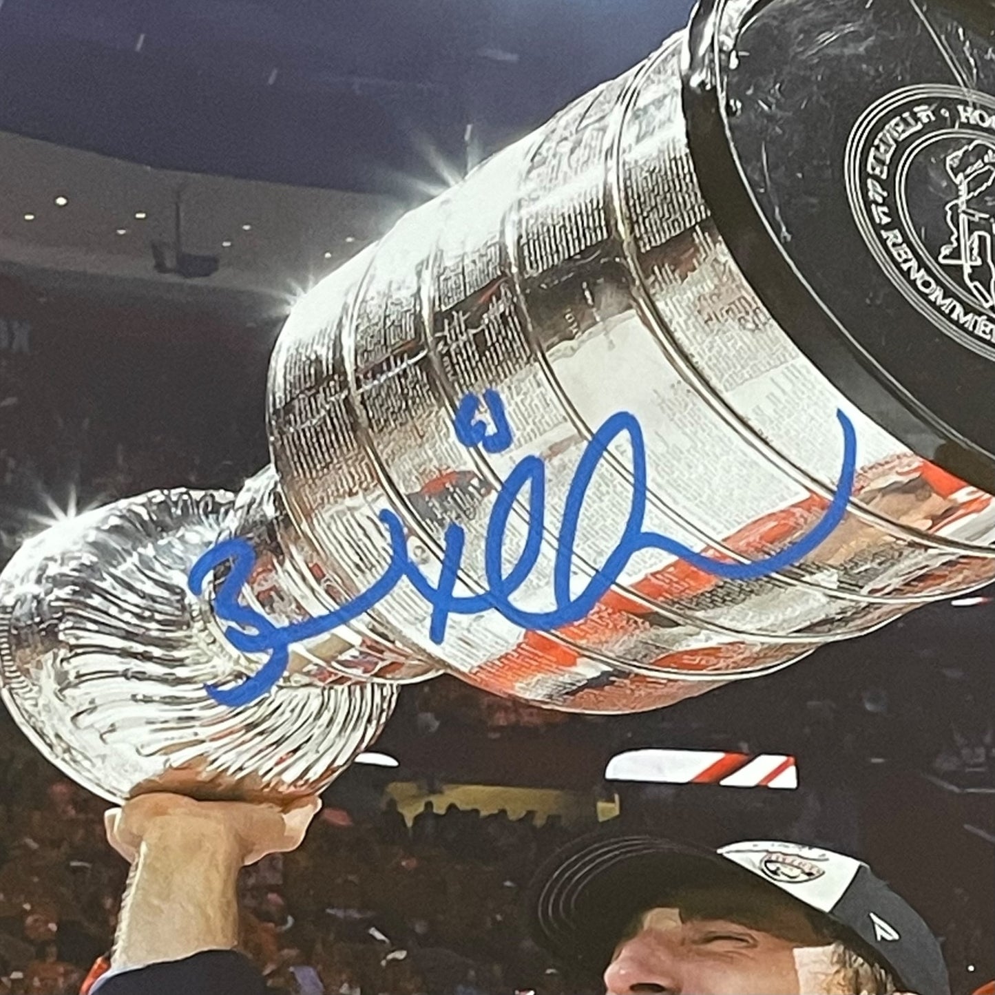 Brad Marchand Autographed Florida Panthers (Stanley Cup Trophy) Deluxe Framed 8x10 Photo - JSA