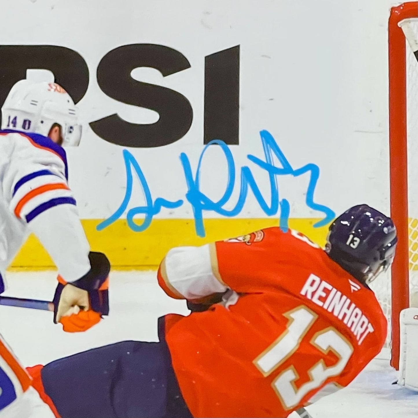Sam Reinhart Autographed Florida Panthers (2025 SC Game 6 Goal) Deluxe Framed 8x10 Photo - JSA