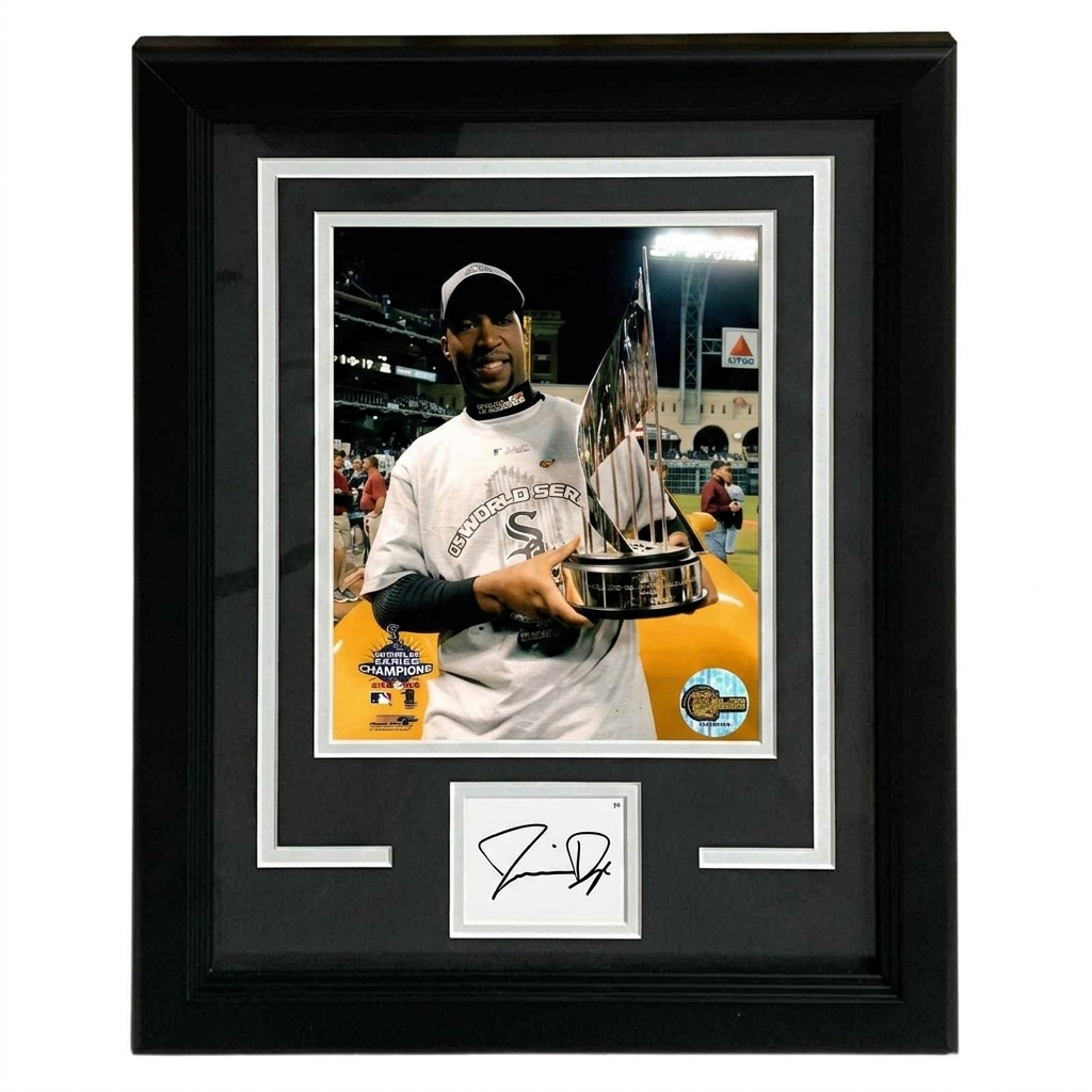 Jermaine Dye Autographed Chicago White Sox (2005 World Series MVP) "Signature Series" Frame