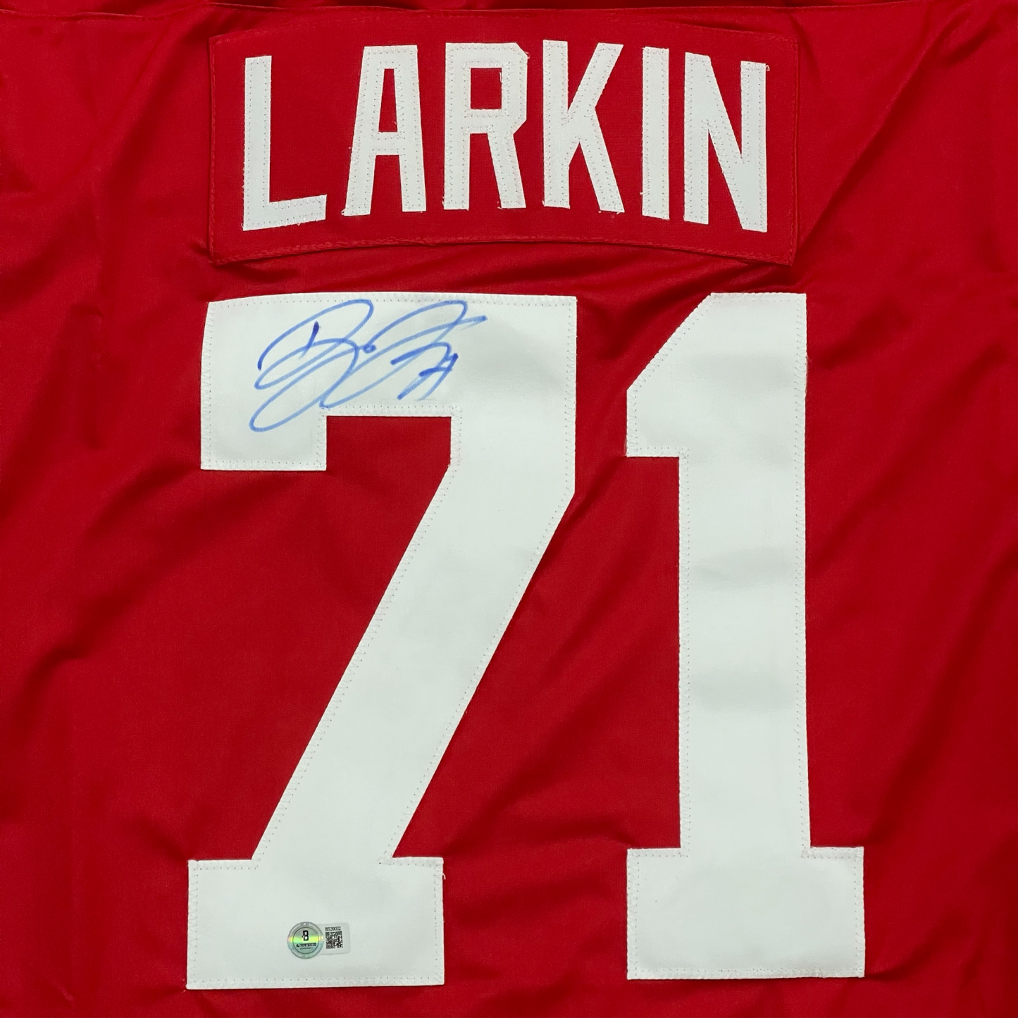Dylan Larkin Autographed Detroit (Red #71) Custom Jersey - Beckett