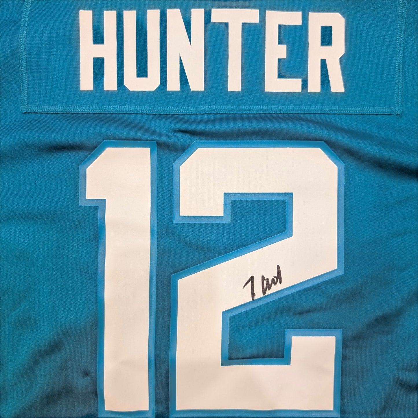 Travis Hunter Autographed Jacksonville Jaguars (Teal #12) Nike Jersey - Beckett