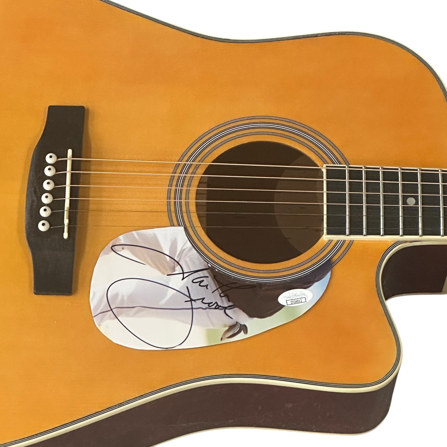 Garth Brooks Natural Acoustic Guitar with Signature - JSA