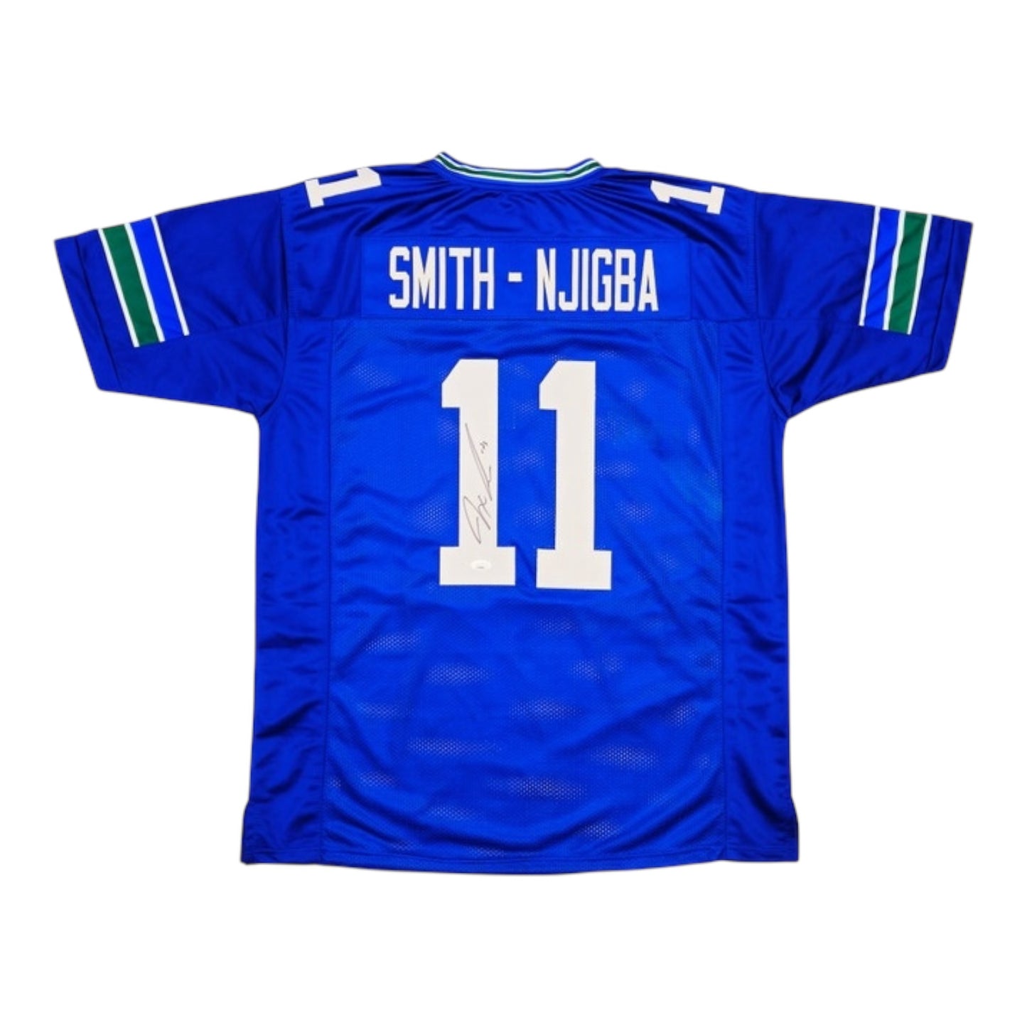 Jaxon Smith-Njigba Autographed Seattle Seahawks (Blue Throwback #11) Custom Jersey - JSA