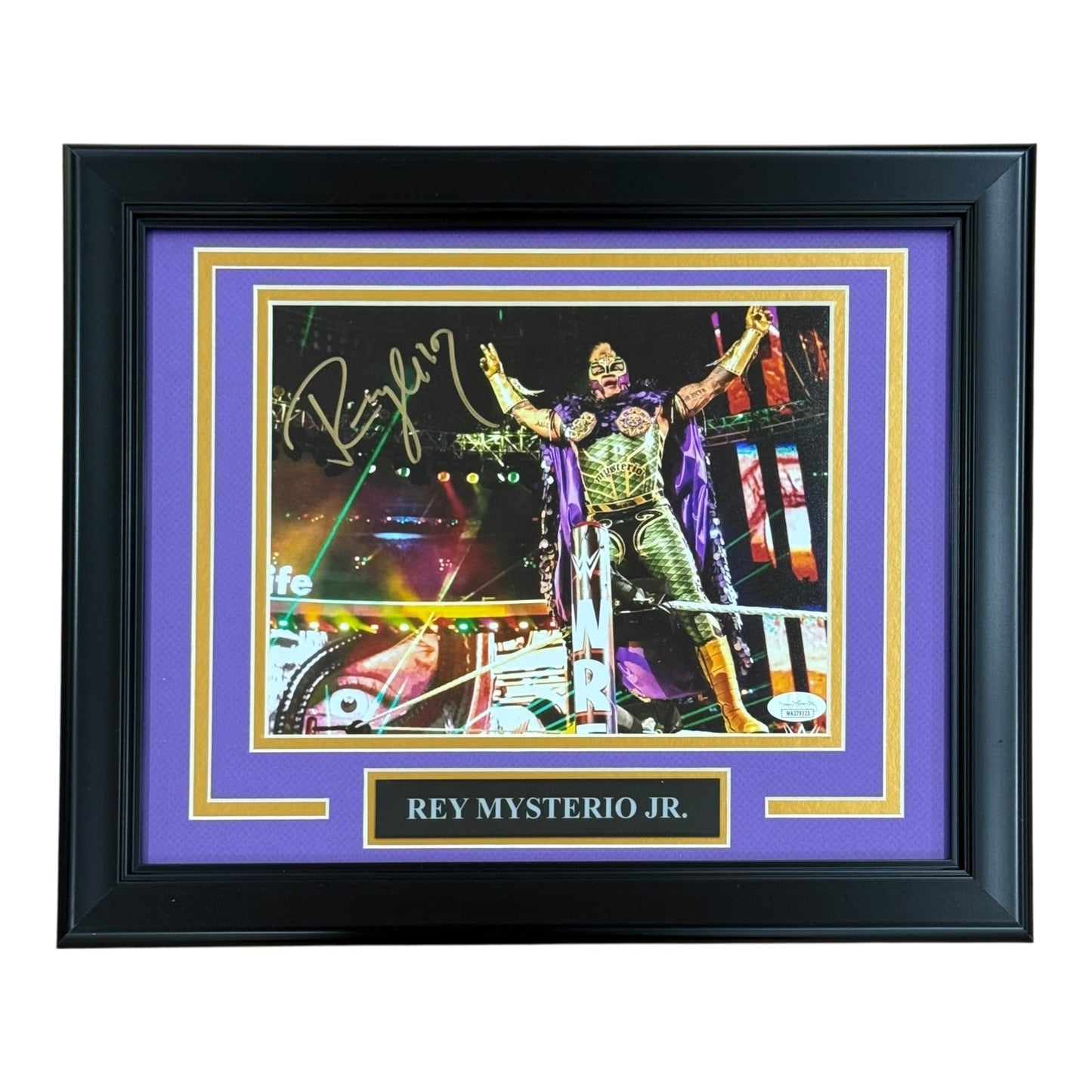 Rey Mysterio Jr. Autographed WWE Wrestling Deluxe Framed 8x10 Photo - JSA