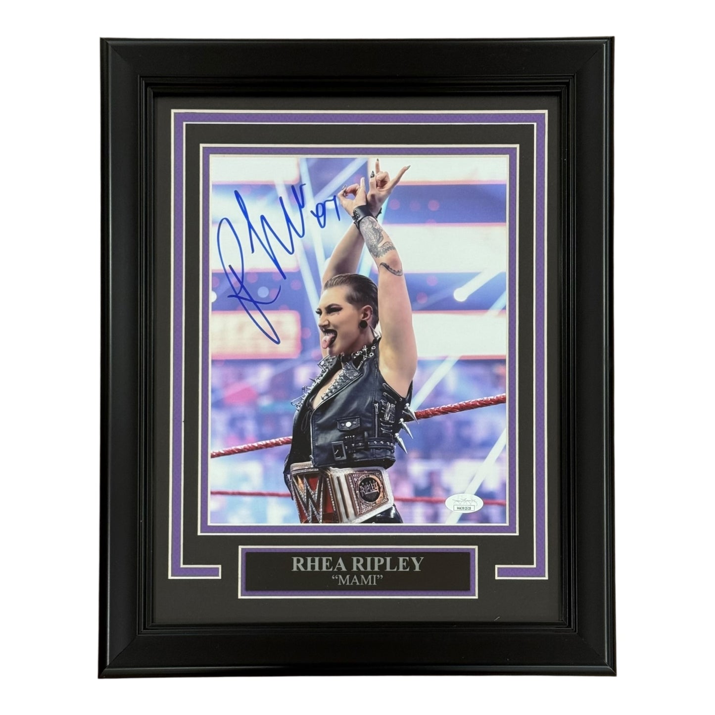 Rhea Ripley Autographed WWE Wrestling Deluxe Framed 8x10 Photo - JSA