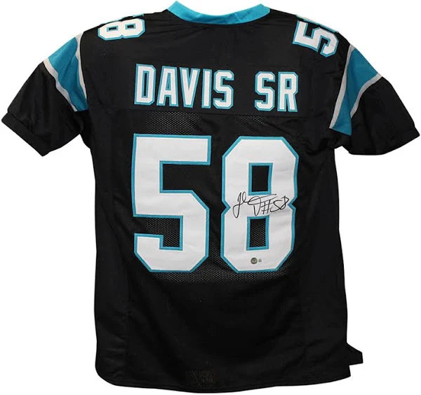 Thomas Davis Sr Autographed Carolina Panthers (Black #58) Custom Jersey - JSA