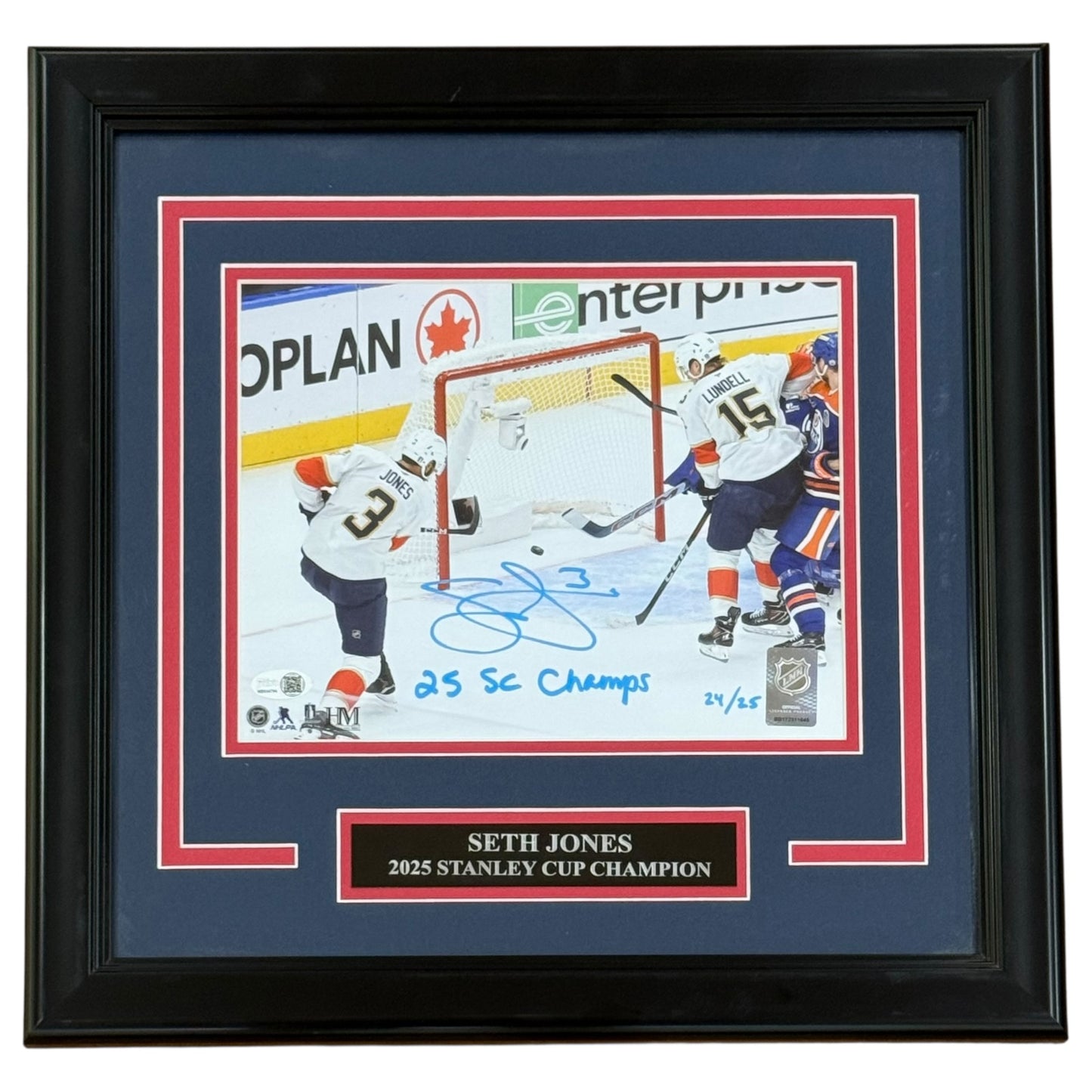 Seth Jones Autographed Florida Panthers Deluxe Framed 8x10 Photo w/ "25 SC Champs" - JSA