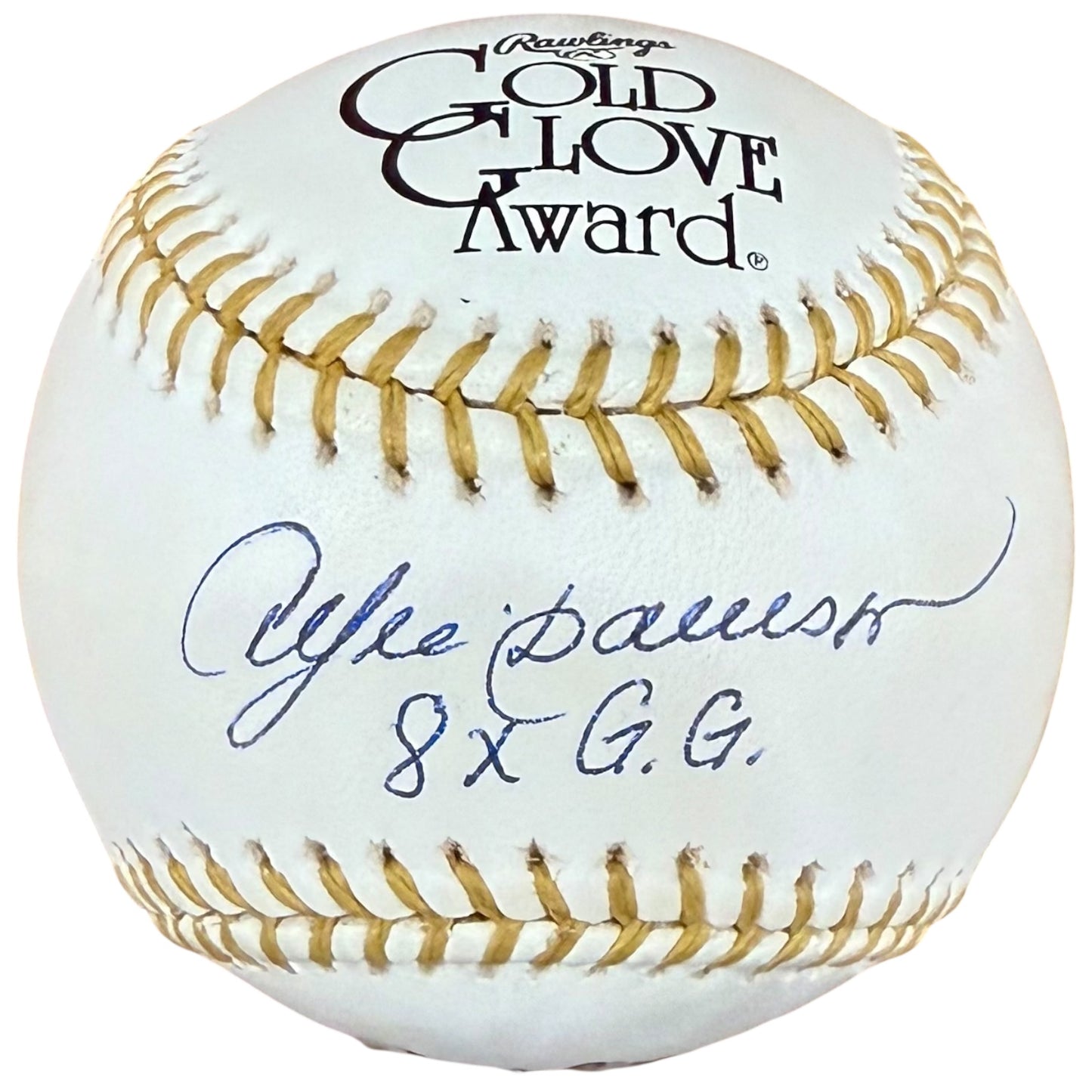 Andre Dawson Autographed Official Gold Glove Award Baseball w/ 8x GG - Beckett