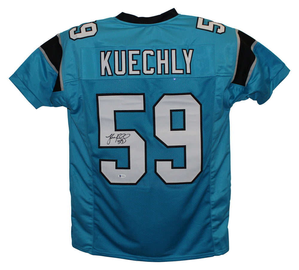 Luke Kuechly Autographed Carolina Panthers (Blue #59) Custom Jersey - Beckett