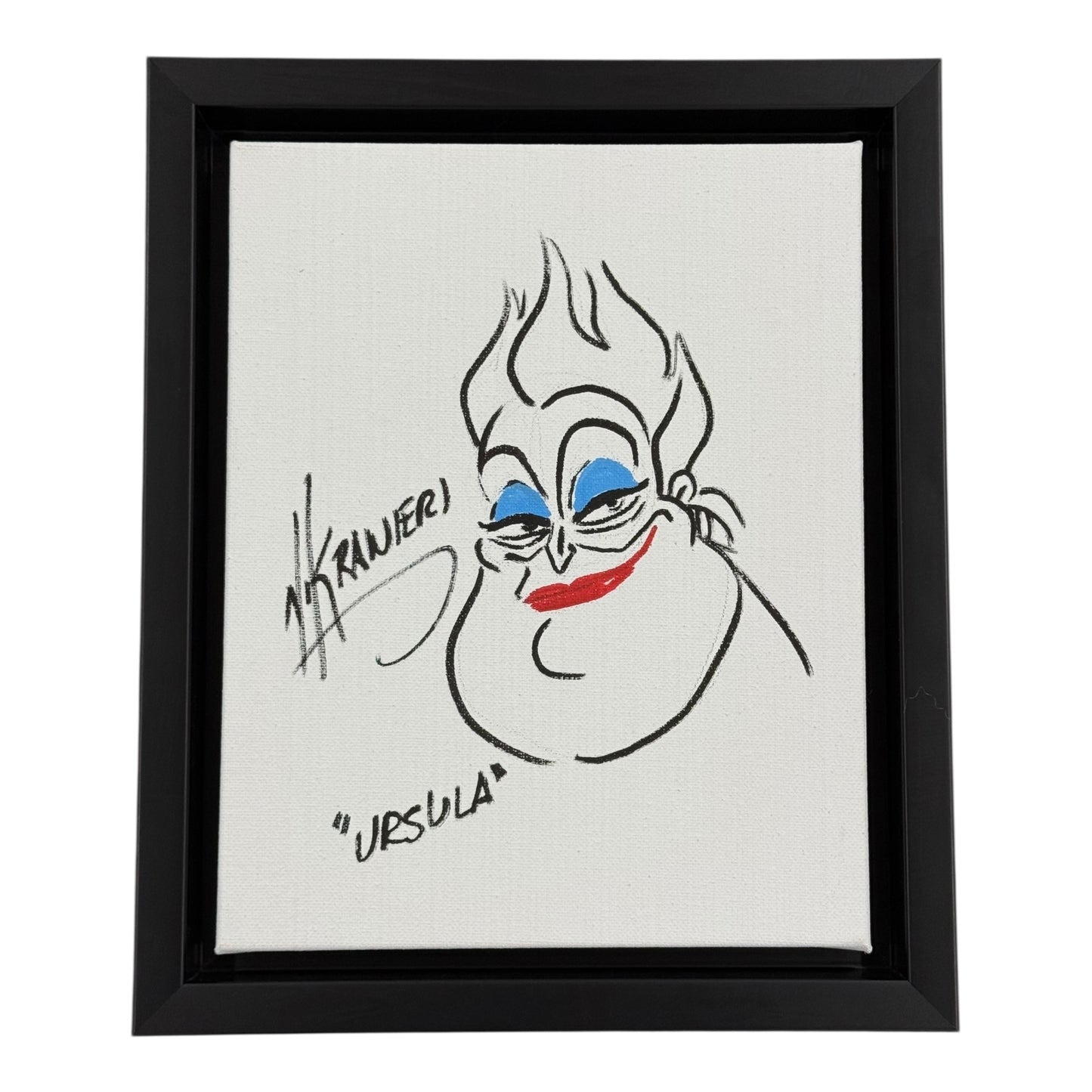 Nik Ranieri Autographed The Little Mermaid Ursula Original Artwork Sketch 8x10 Canvas - JSA