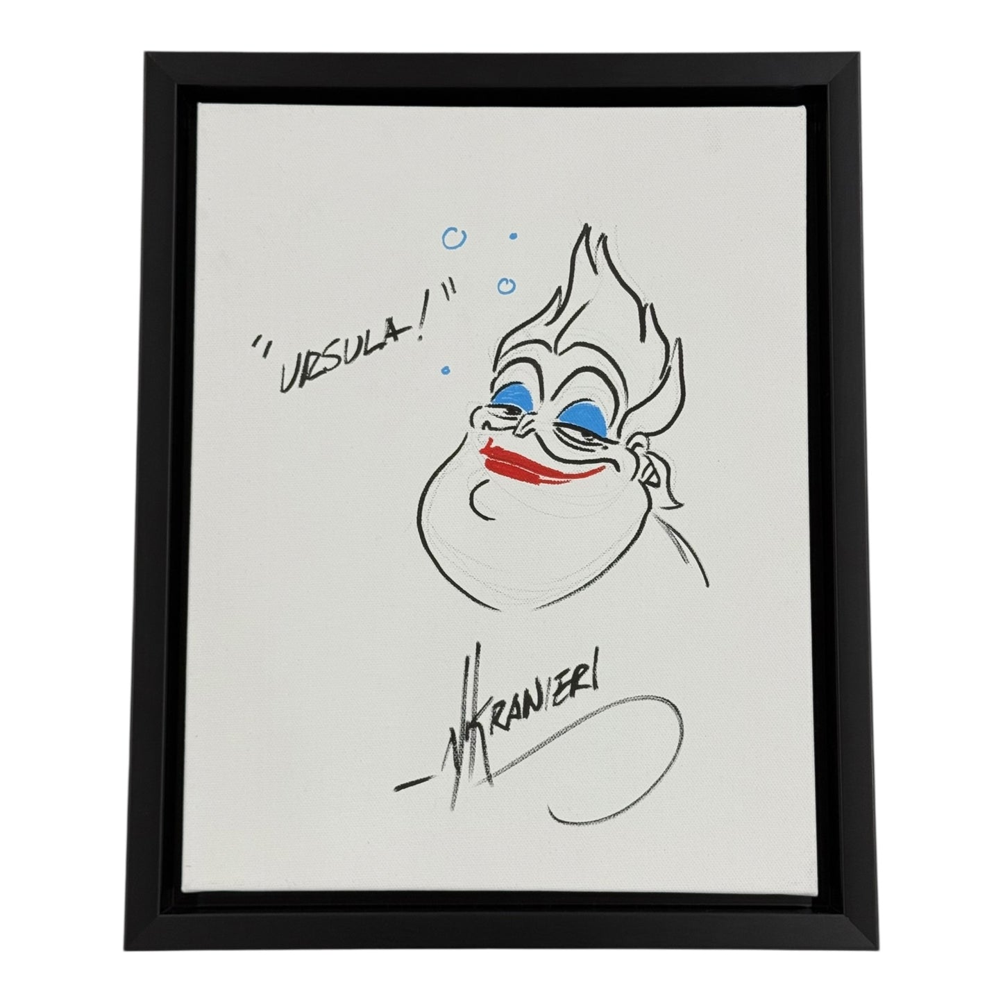 Nik Ranieri Autographed The Little Mermaid Ursula Original Artwork Sketch 11x14 Deluxe Framed Canvas - JSA