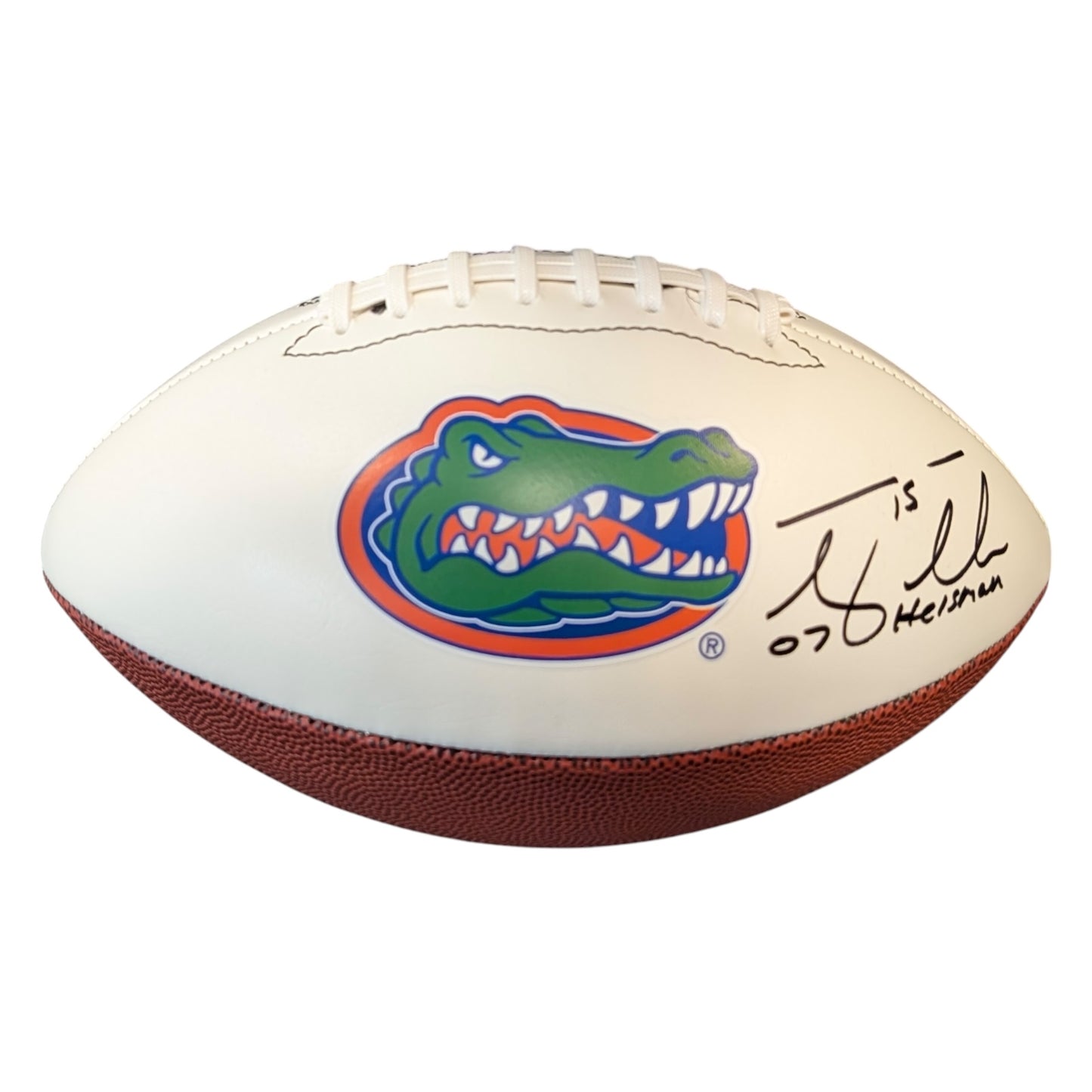 Tim Tebow Autographed Florida Gators Logo Football w/ "07 Heisman" - Tebow Holo
