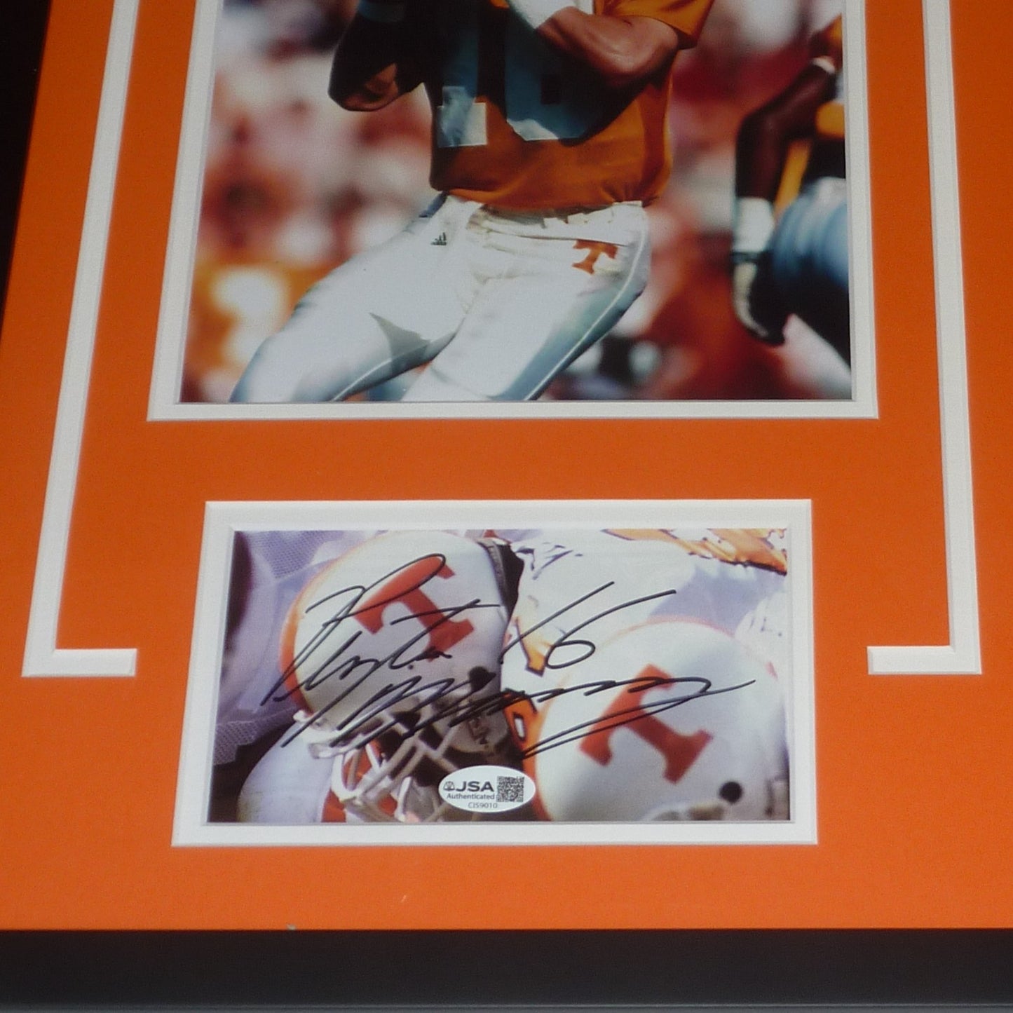 Peyton Manning Autographed Tennessee Volunteers Signature Series Frame - JSA