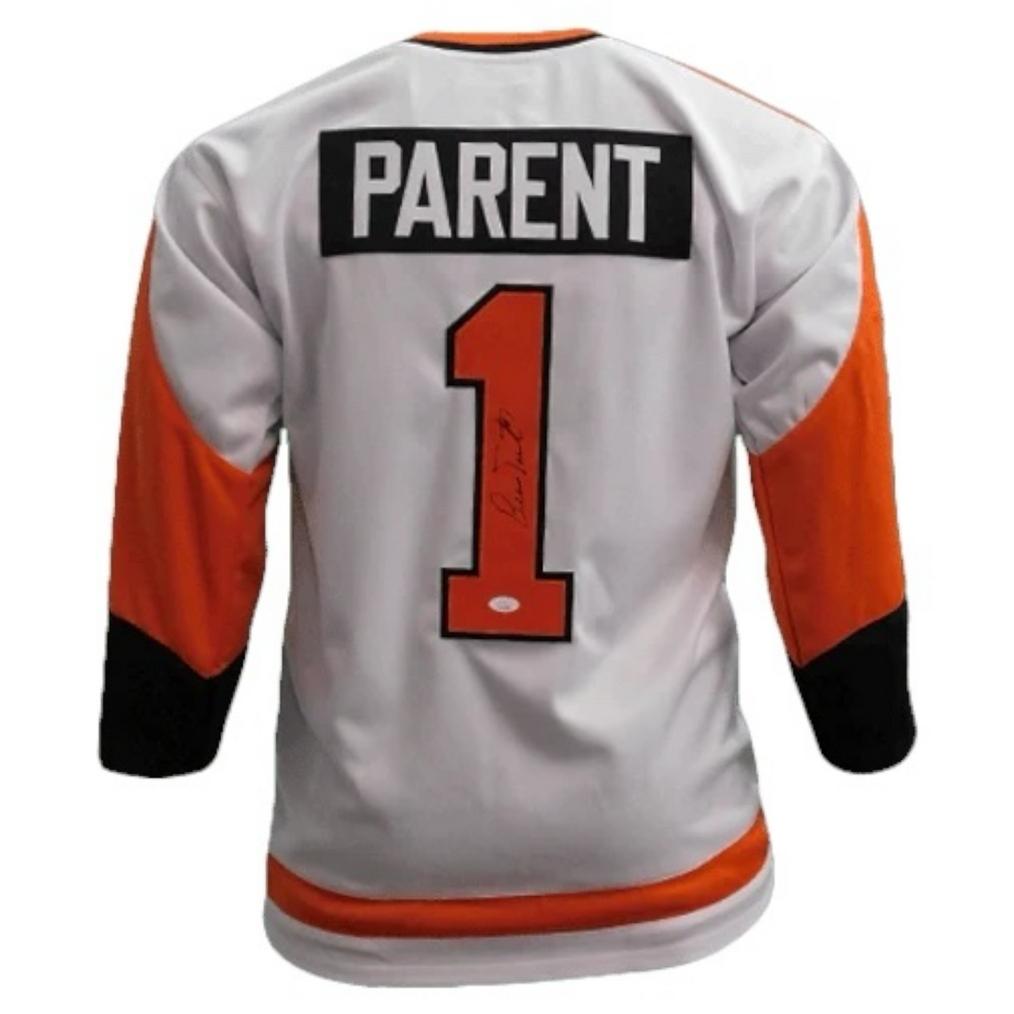 Bernie Parent Autographed Philadelphia (White #1) Custom Hockey Jersey - JSA