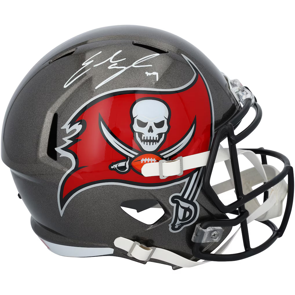 Emeka Egbuka Autographed Tampa Bay Buccaneers Deluxe Full-Size Replica Helmet - Fanatics