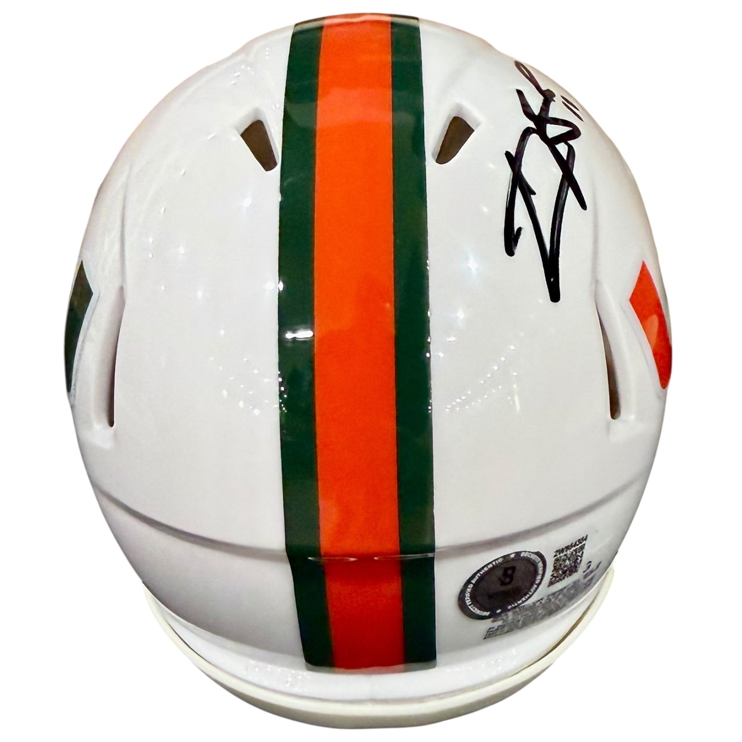 Carson Beck Autographed Miami Hurricanes (Speed) Mini Helmet - Beckett