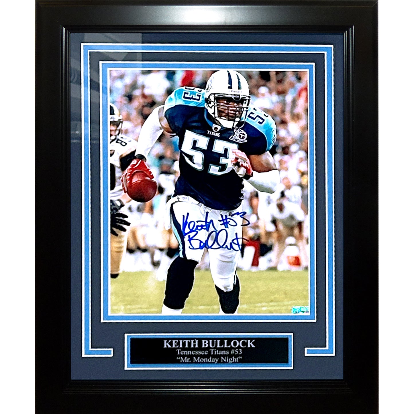 Keith Bullock Autographed Tennessee Titans Deluxe Framed 8x10 Photo - JSA
