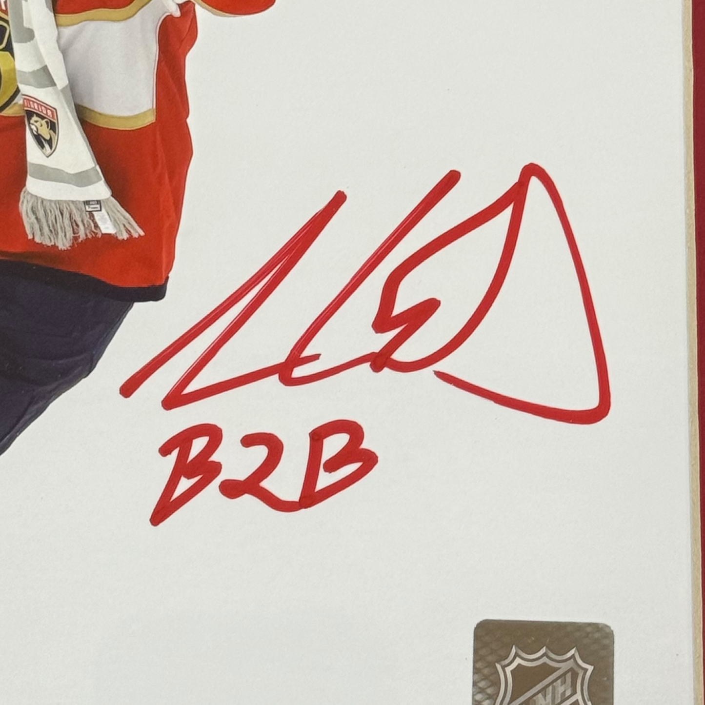 Aaron Ekblad Autographed Florida Panthers (2025 Stanley Cup Trophy) Deluxe Framed 8x10 Photo w/ "B2B" - JSA