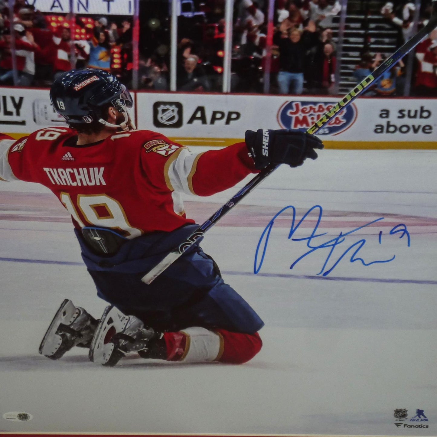 Matthew Tkachuk Autographed Florida Panthers (ECF Game Winning Goal) Deluxe Framed 16x20 Photo - JSA
