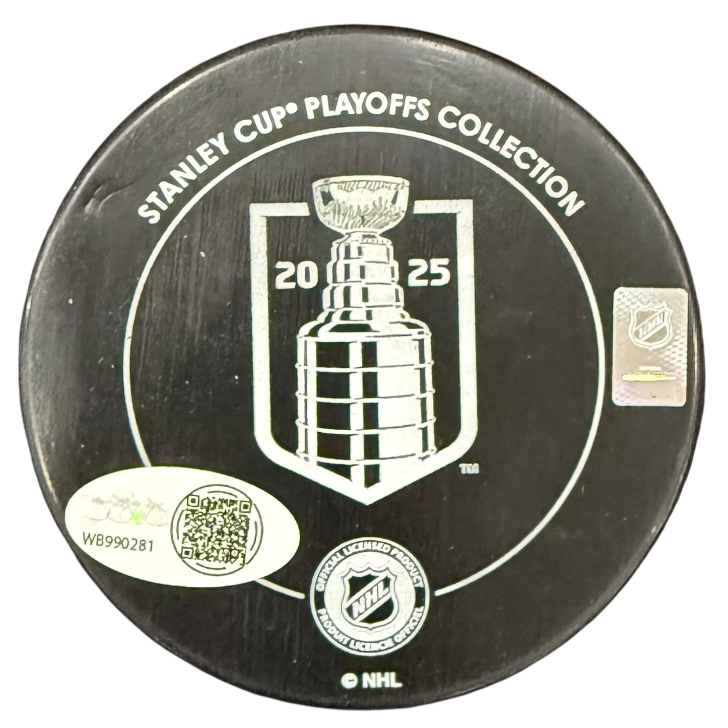 Matthew Tkachuk Autographed Florida Panthers (2025 Stanley Cup Champions) Logo Hockey Puck - JSA