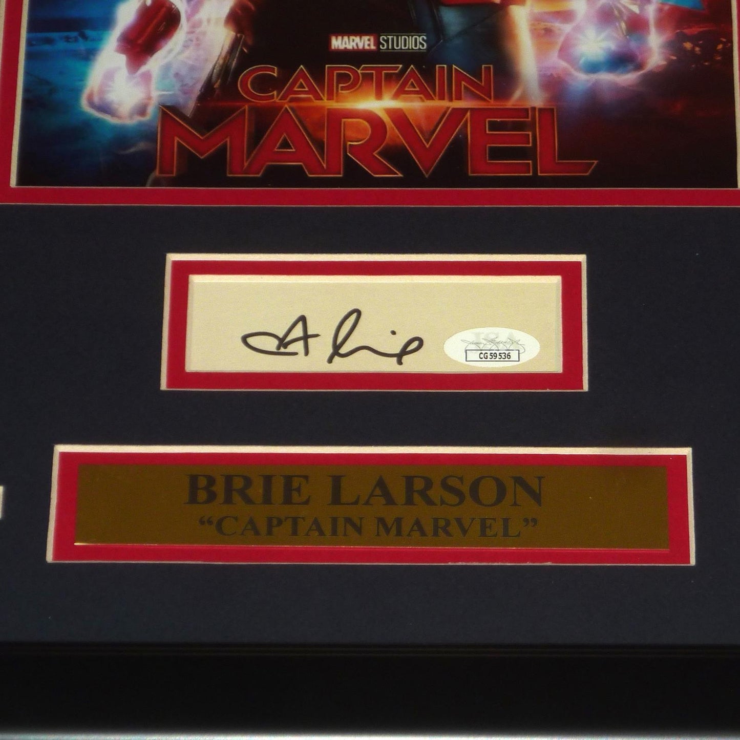 Brie Larson as Captain Marvel Autographed Marvel "Signature Series" Frame - JSA