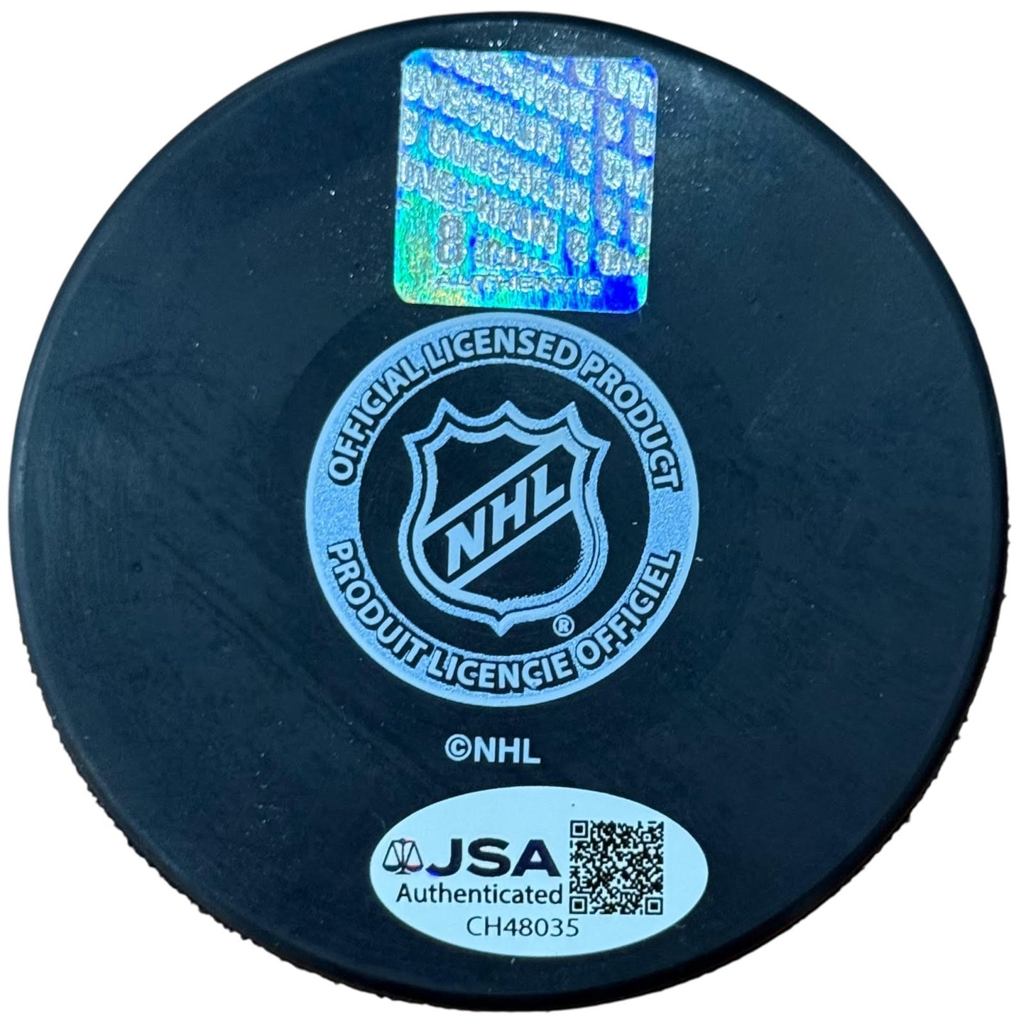 Jaromir Jagr Autographed Pittsburgh Penguins Hockey Puck with Tall Case - JSA