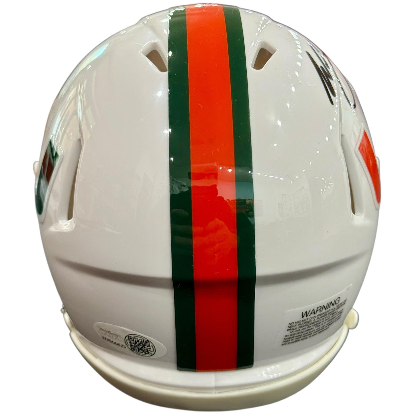 Willis McGahee Autographed Miami Hurricanes Mini Helmet - JSA