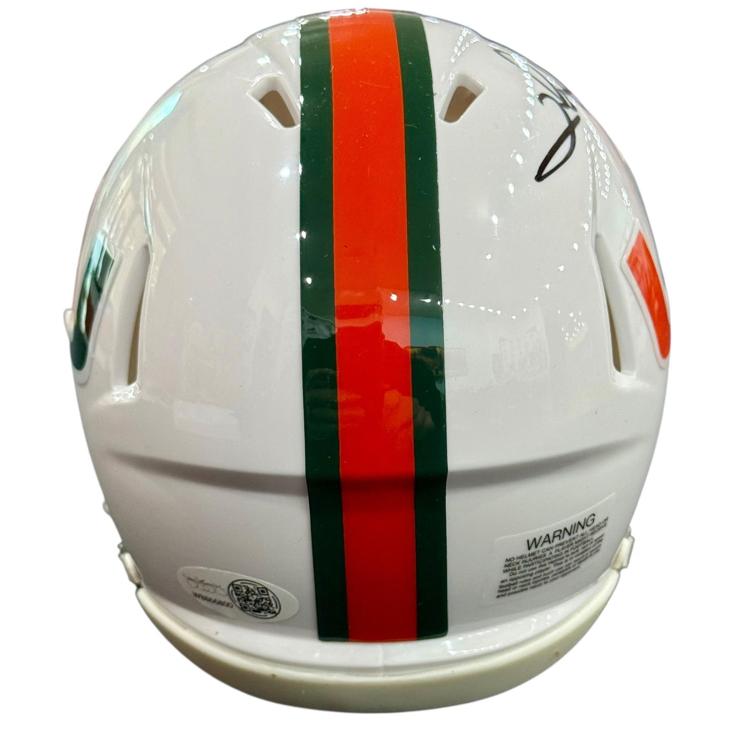 Clinton Portis Autographed Miami Hurricanes Mini Helmet - JSA