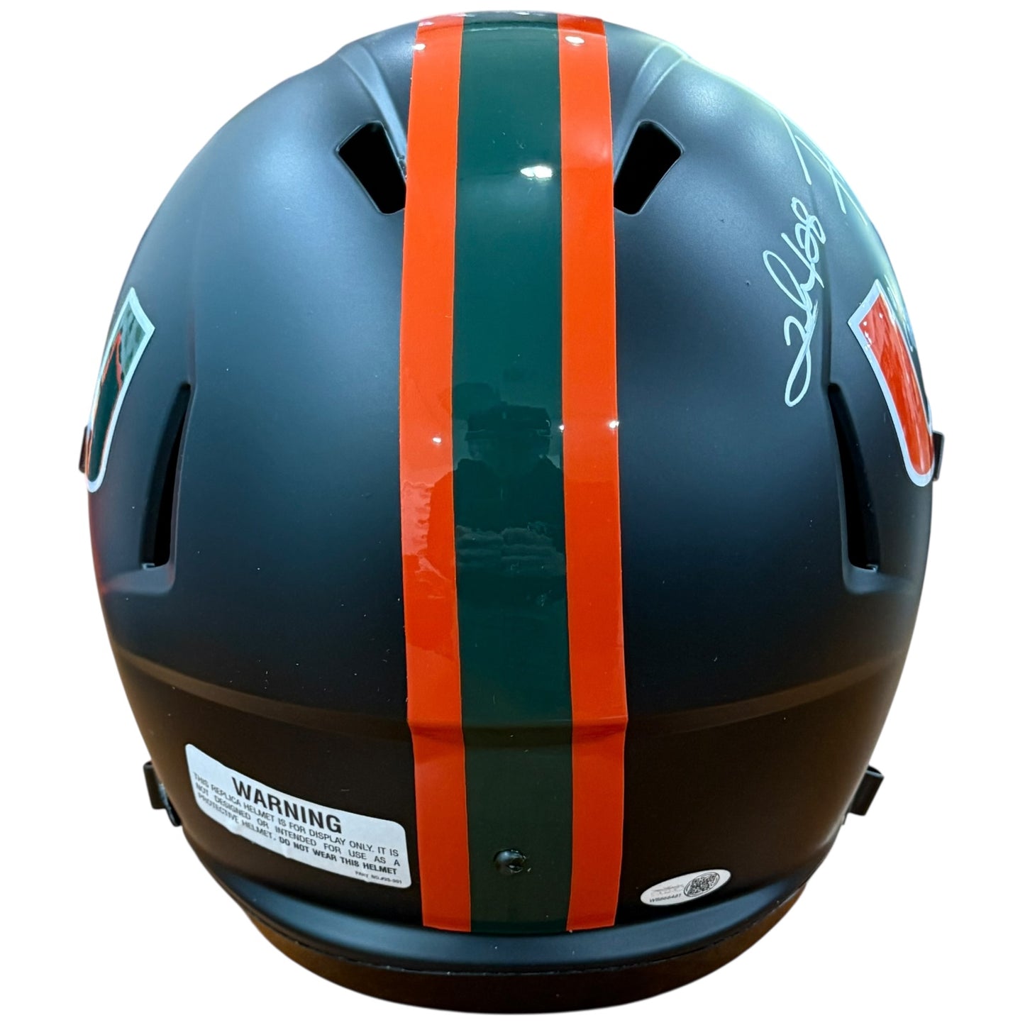 2001 Miami Hurricanes Running Backs Autographed (Matte Black) Deluxe Full-Size Replica Helmet w/ "01 CHAMPS" - JSA