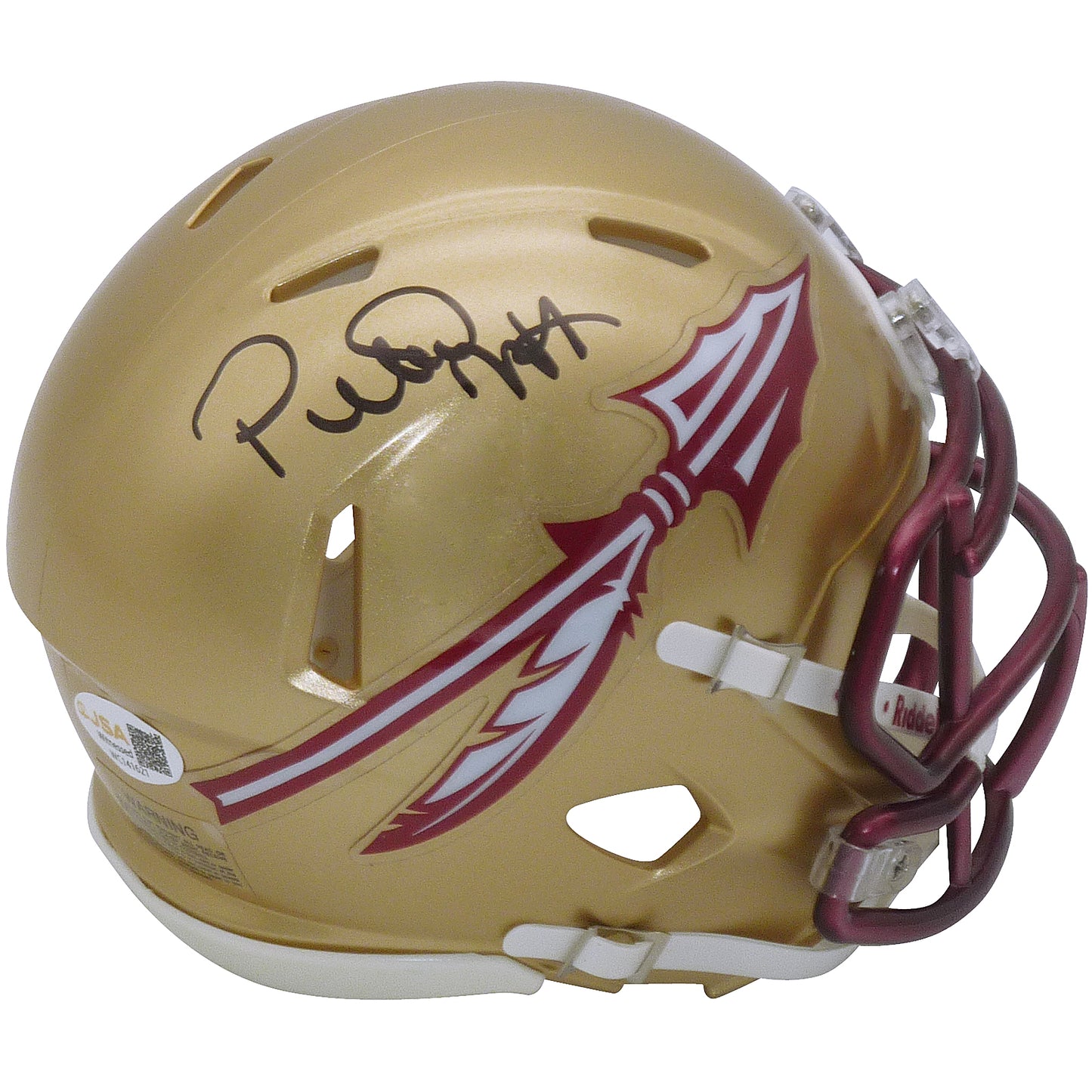 Peter Warrick Autographed Florida State FSU Seminoles (Speed) Mini Helmet - JSA