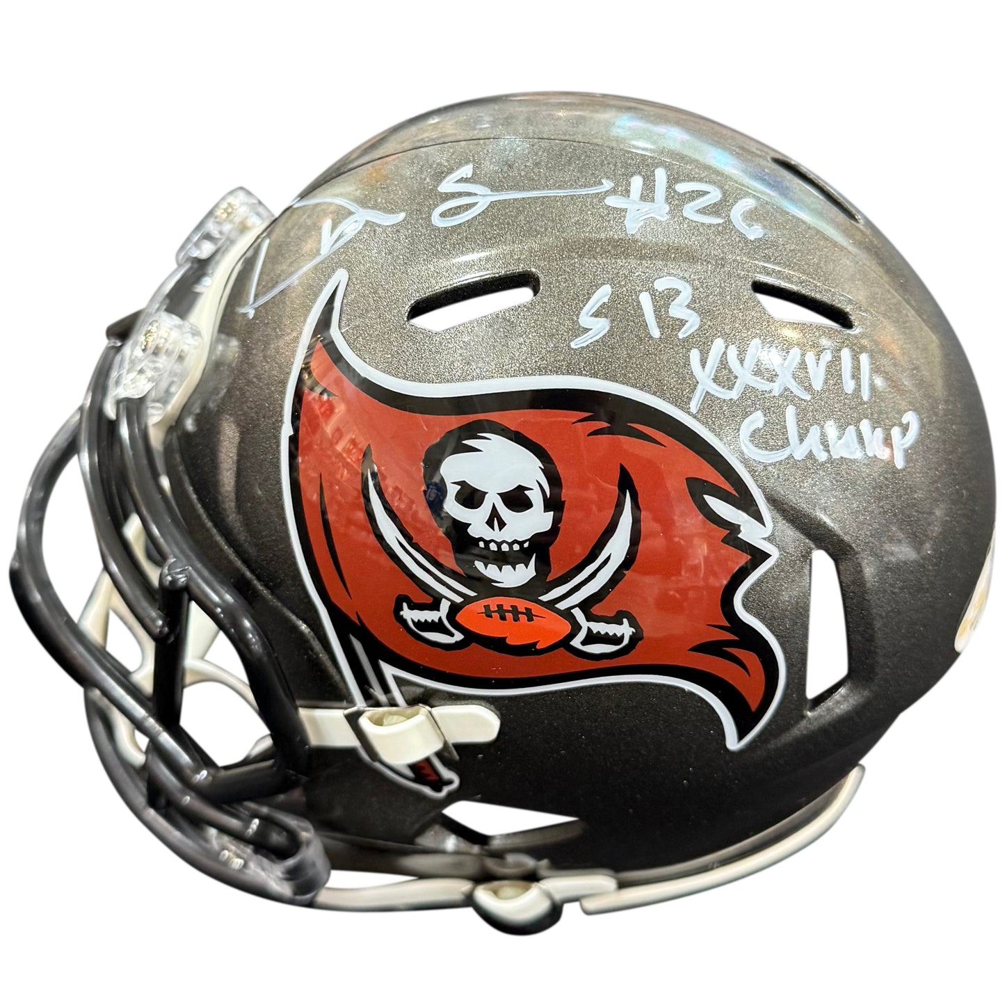 Dwight Smith Autographed Tampa Bay Buccaneers Mini Helmet w/ "SB XXXVII Champs"