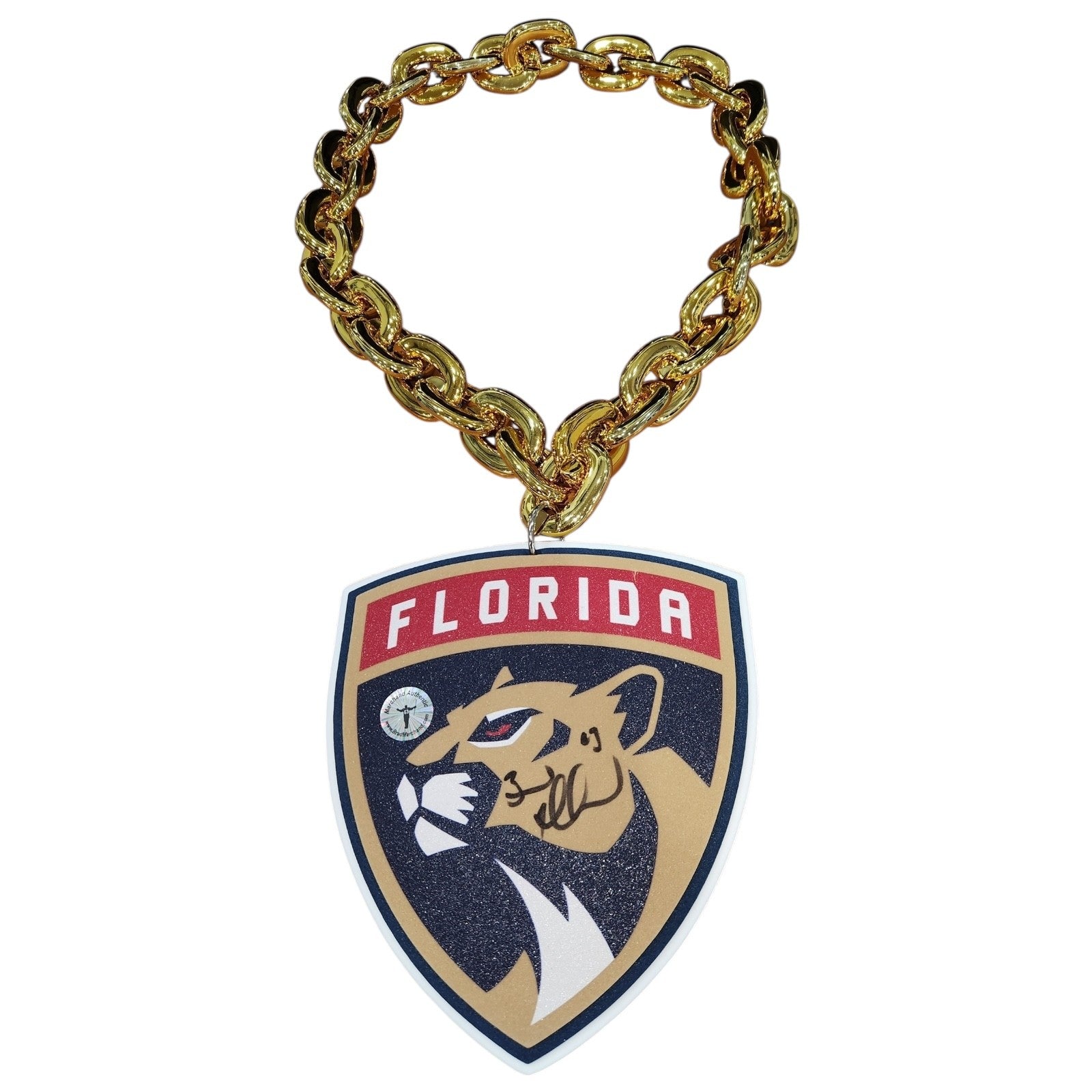 Brad Marchand Autographed Signed Florida Panthers Team Pennant Plastic Gold Chain - Marchand Holo 