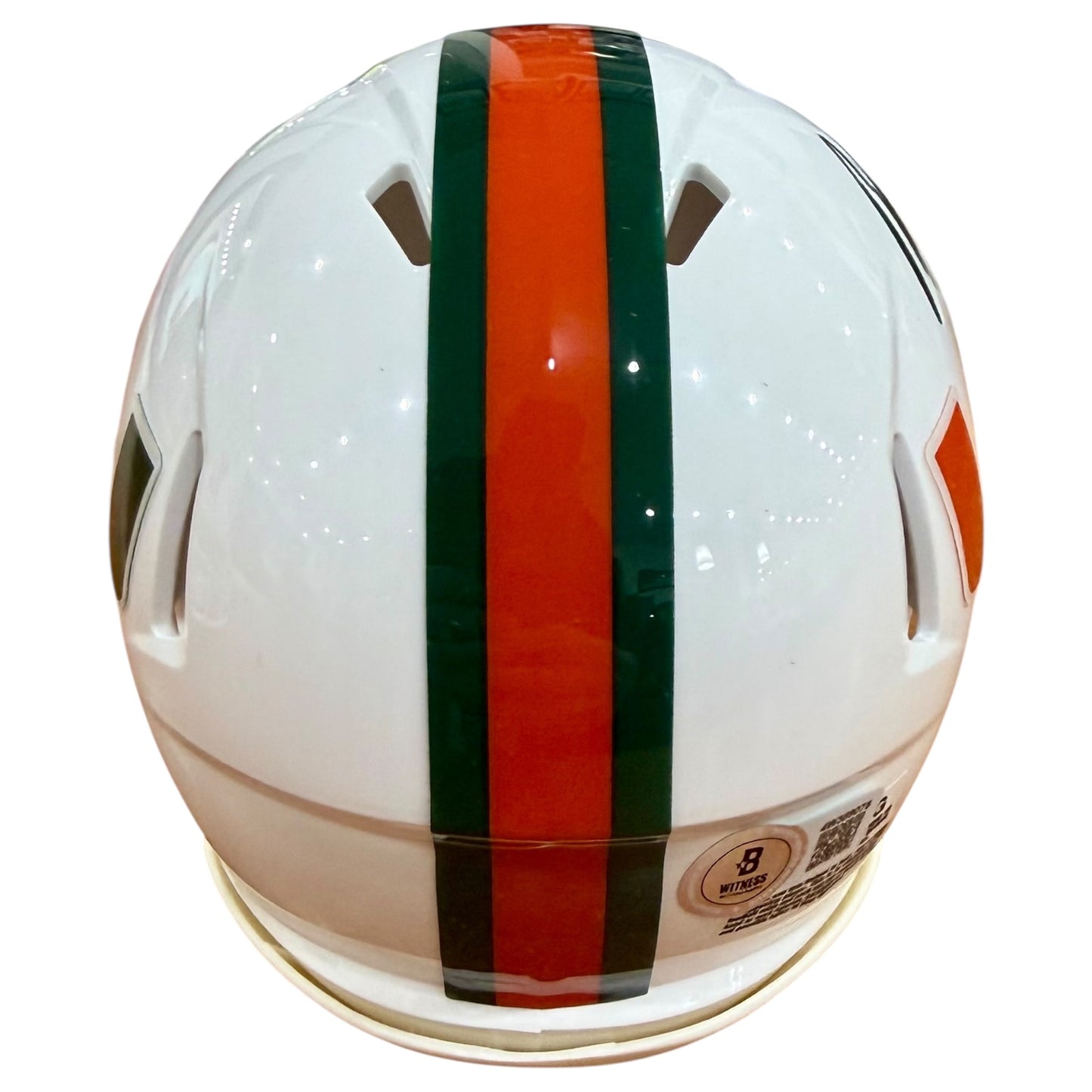 Rueben Bain Jr. Autographed Miami Hurricanes (SPEED) Mini Helmet - Beckett